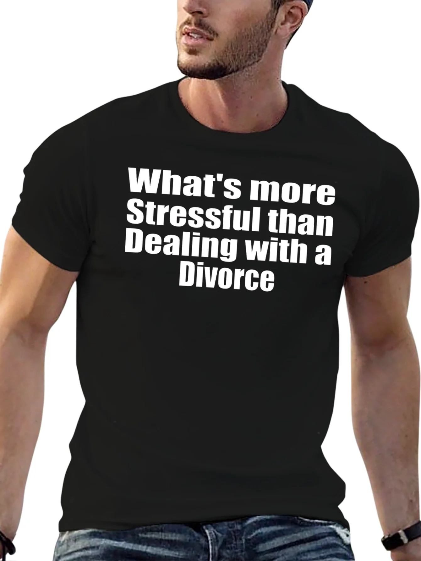 Stressful Divorce Graphic Tee - Black Cotton Blend