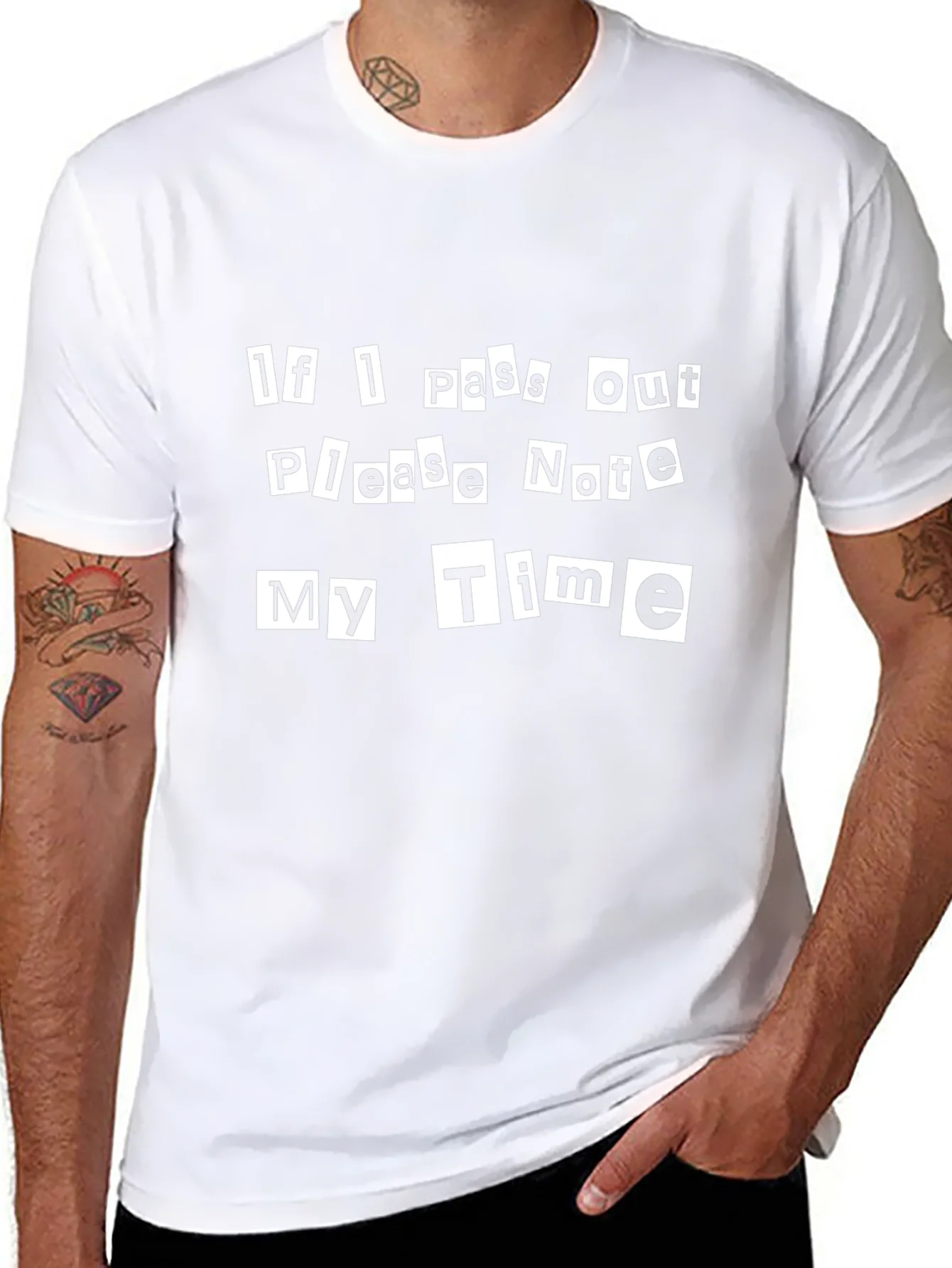 Funny Note My Time Graphic Tee - Black Cotton T-Shirt