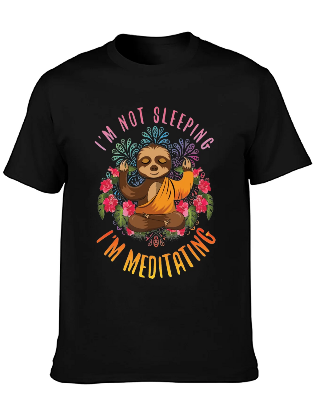 Meditating Sloth Graphic T-Shirt