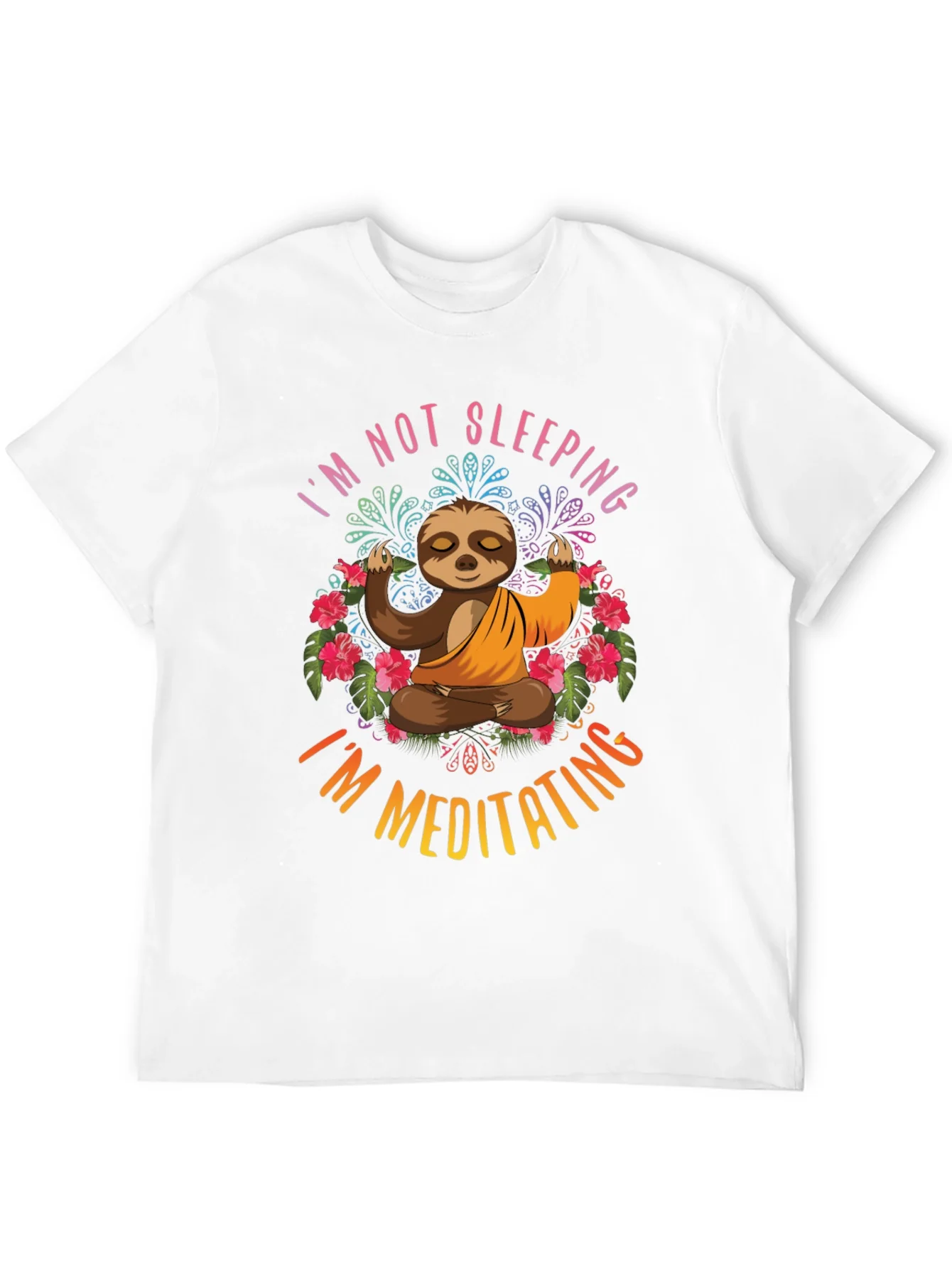 Meditating Sloth Graphic T-Shirt