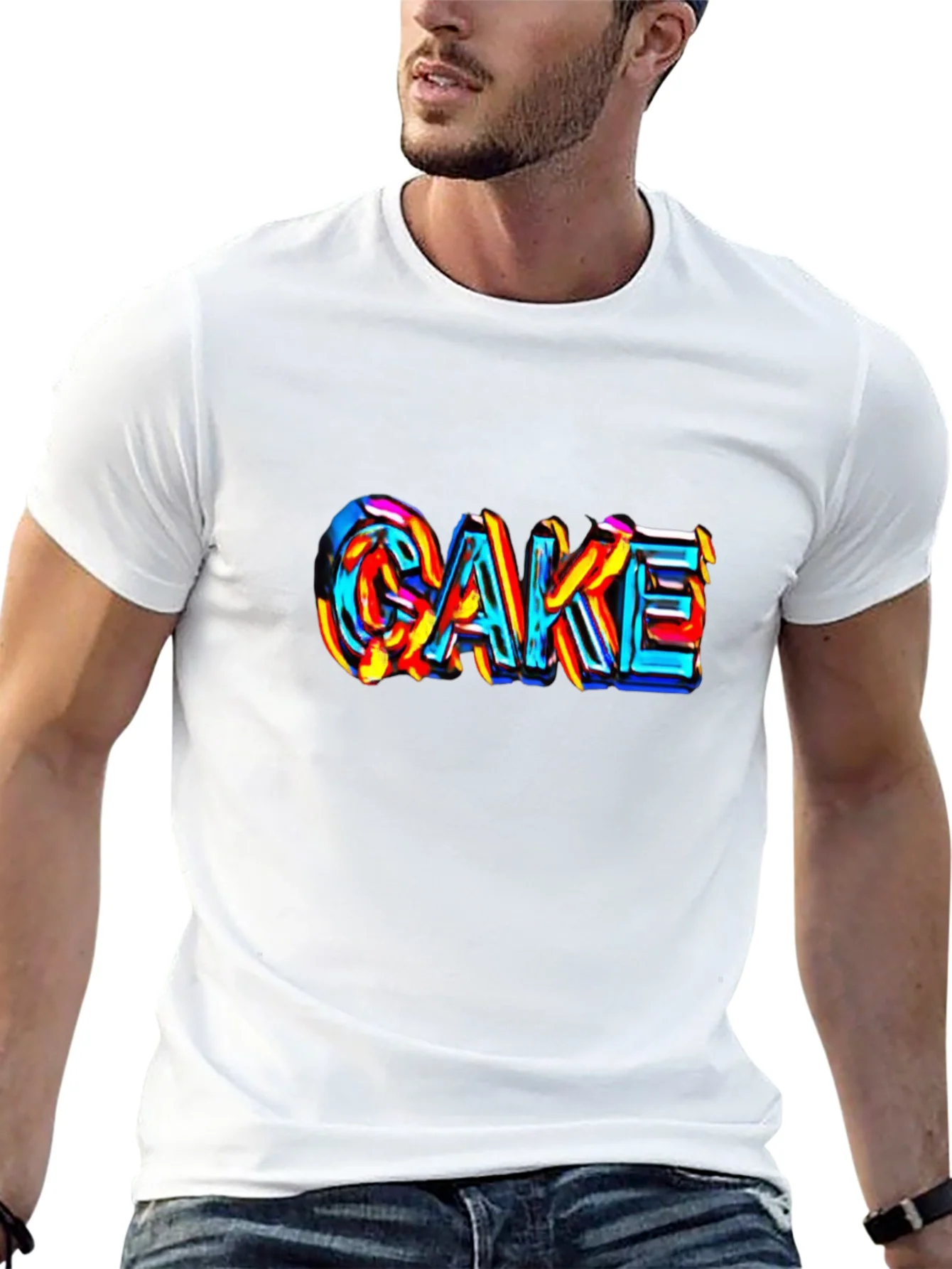Cake Graphic Tee - Unique Colorful Design