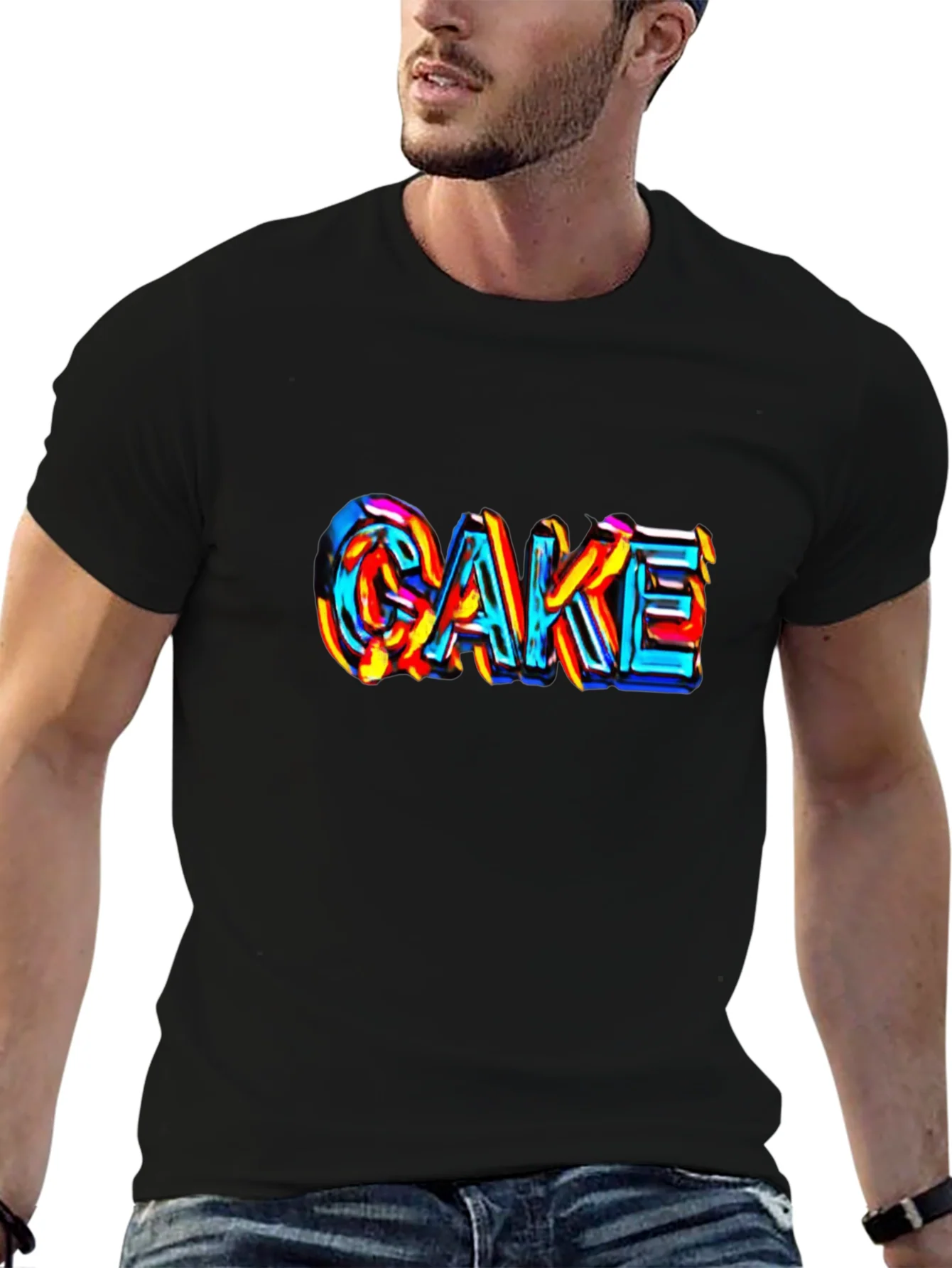 Cake Graphic Tee - Unique Colorful Design