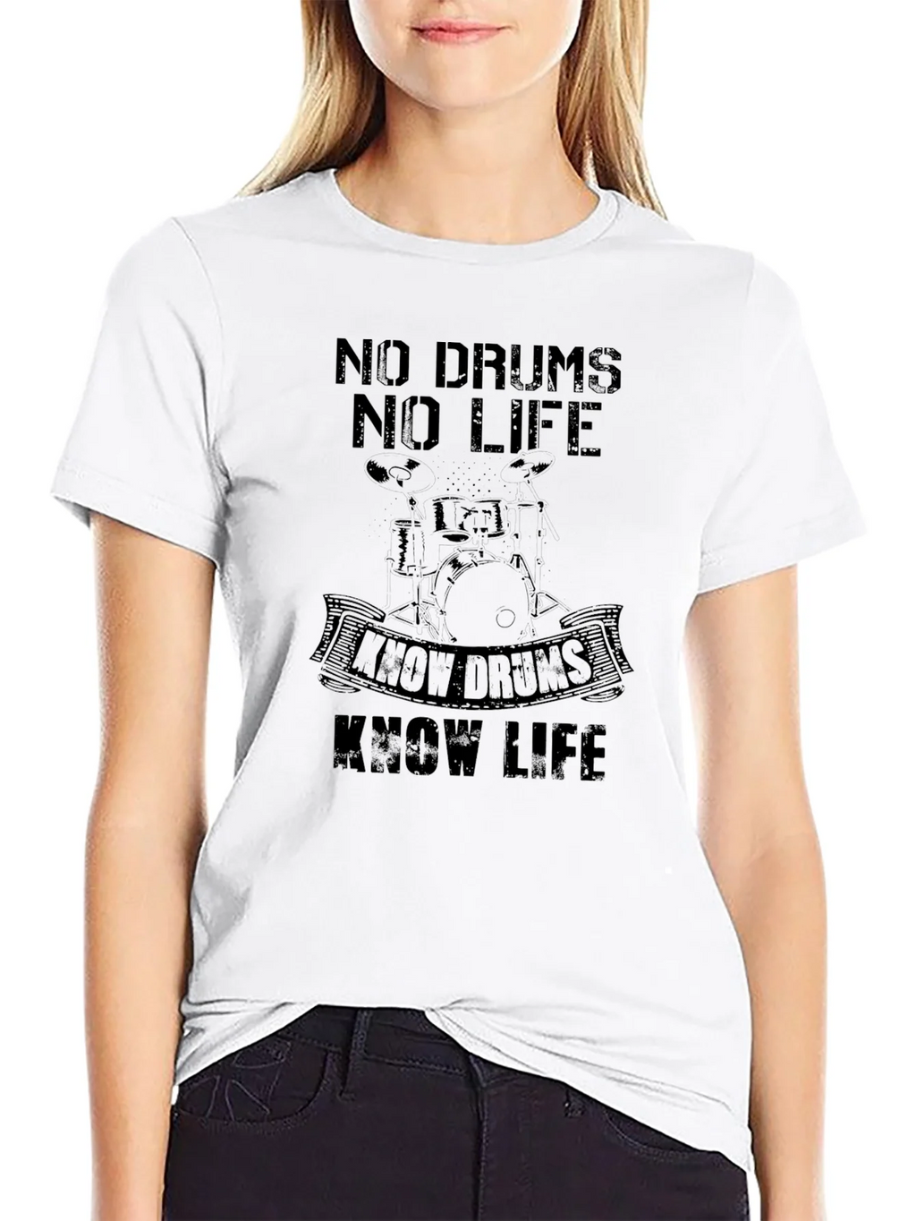 No Drums No Life T-Shirt - Black