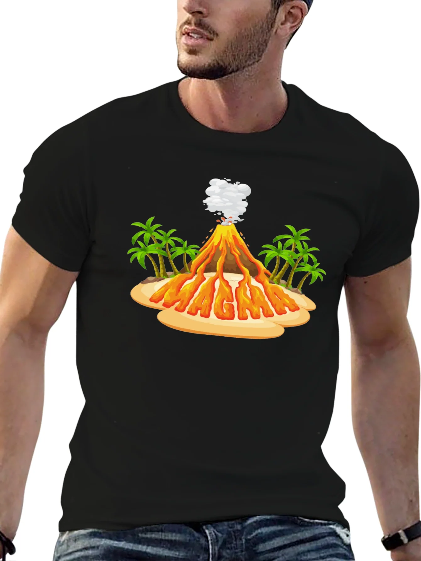 Volcano Magma Island Graphic T-Shirt