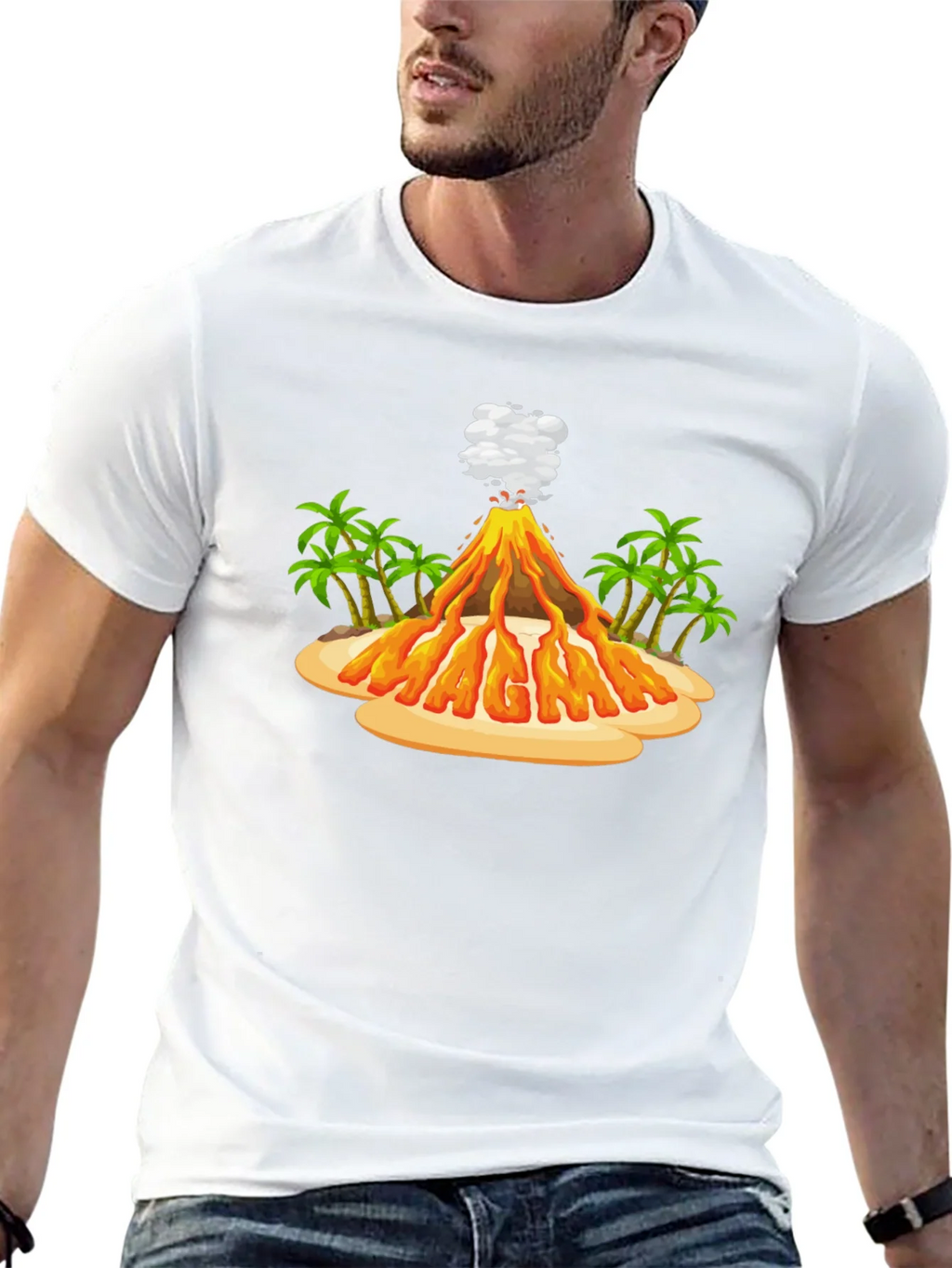 Volcano Magma Island Graphic T-Shirt