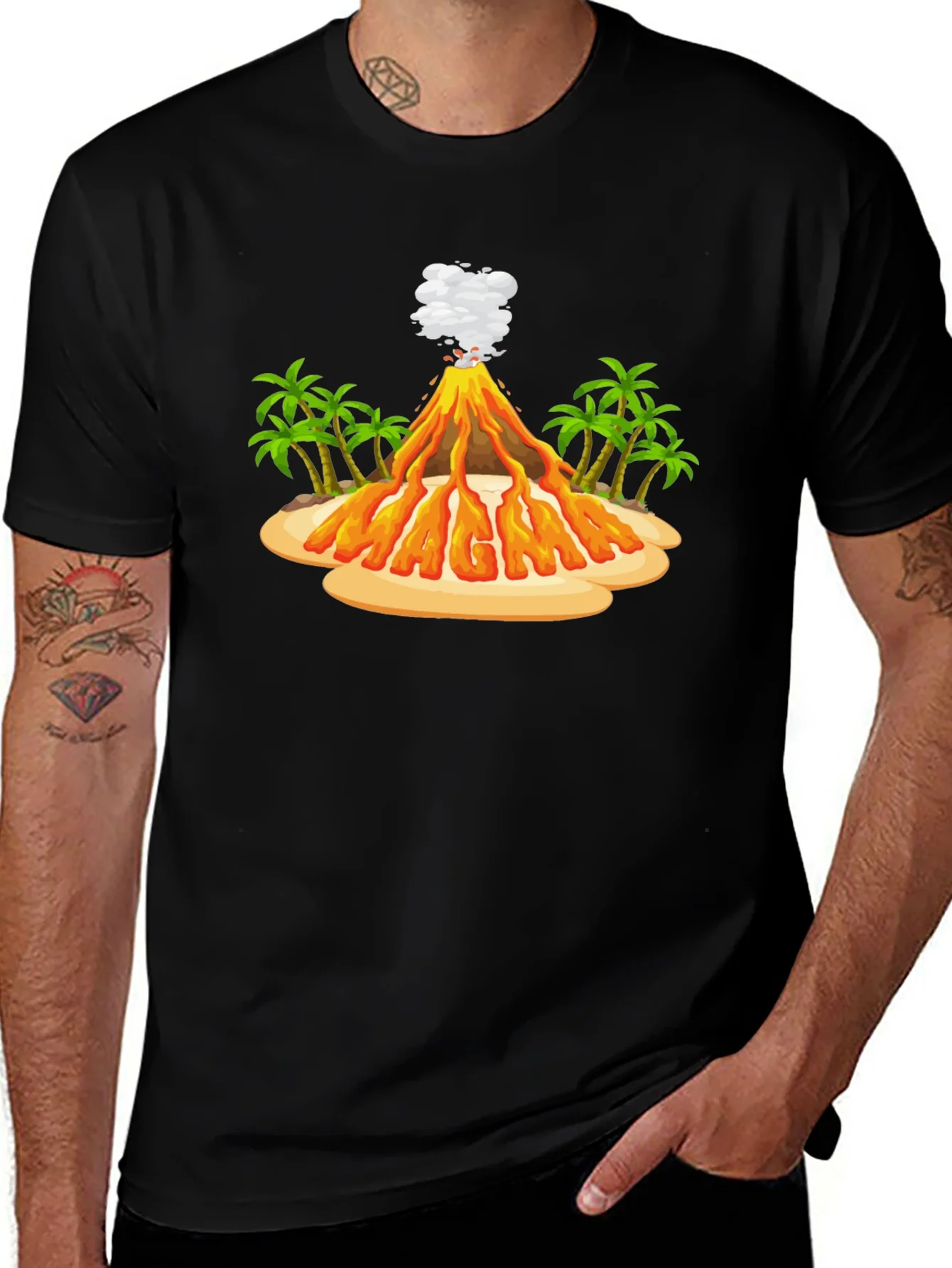 Volcano Magma Island Graphic T-Shirt