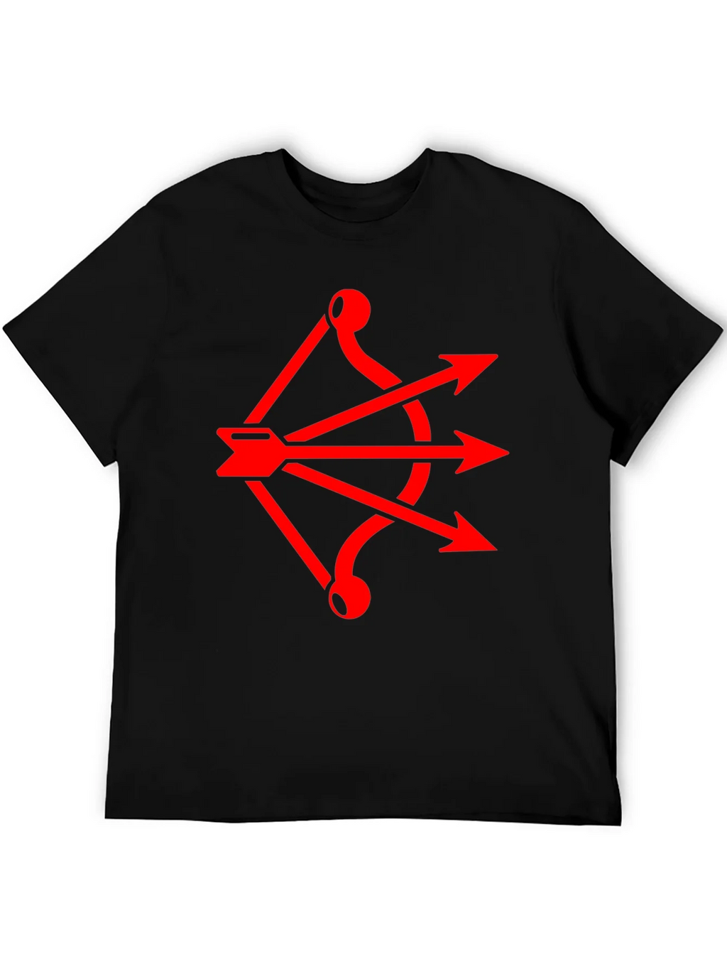 Red Arrow Bow Graphic Black T-Shirt