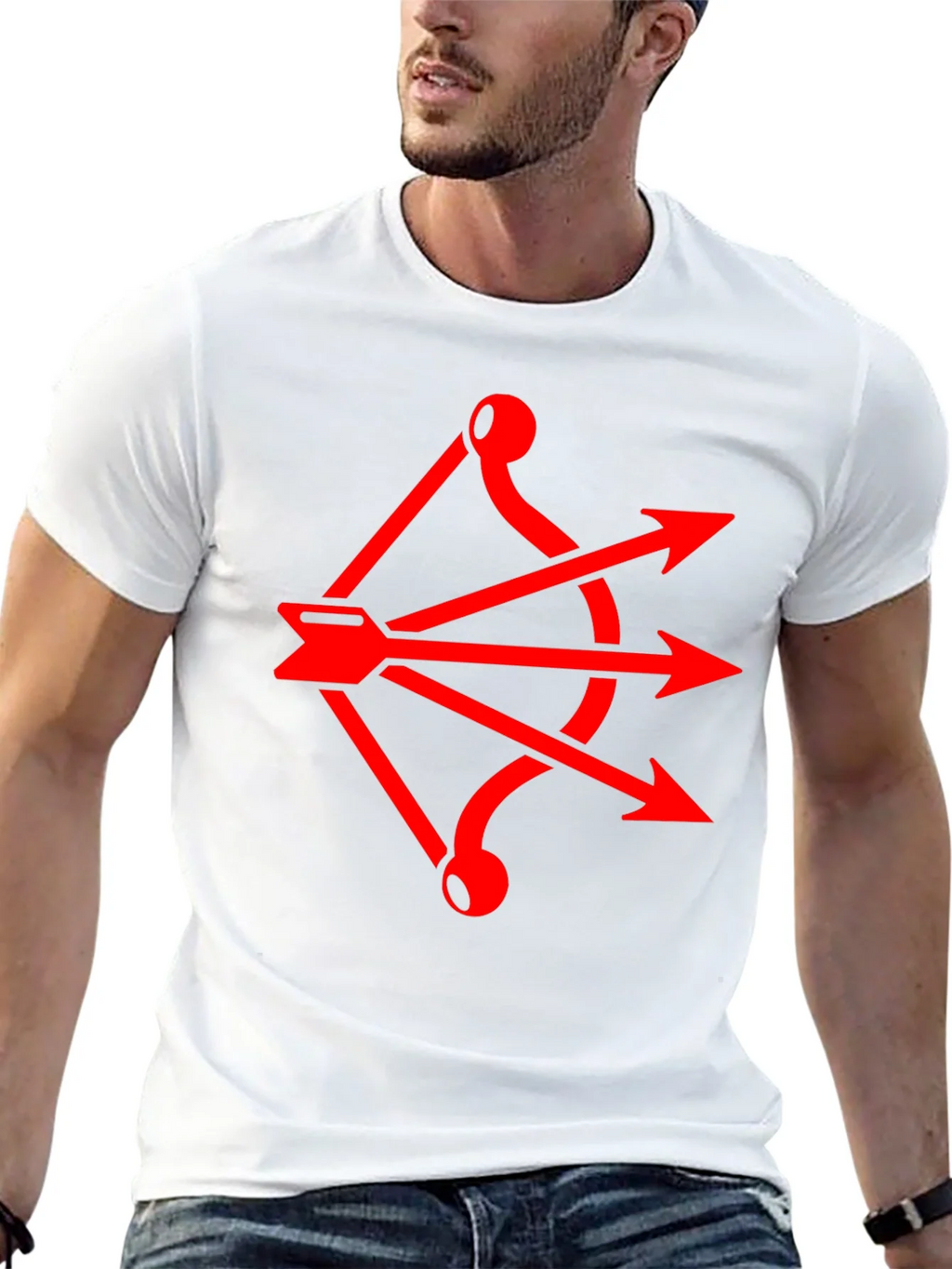 Red Arrow Bow Graphic Black T-Shirt