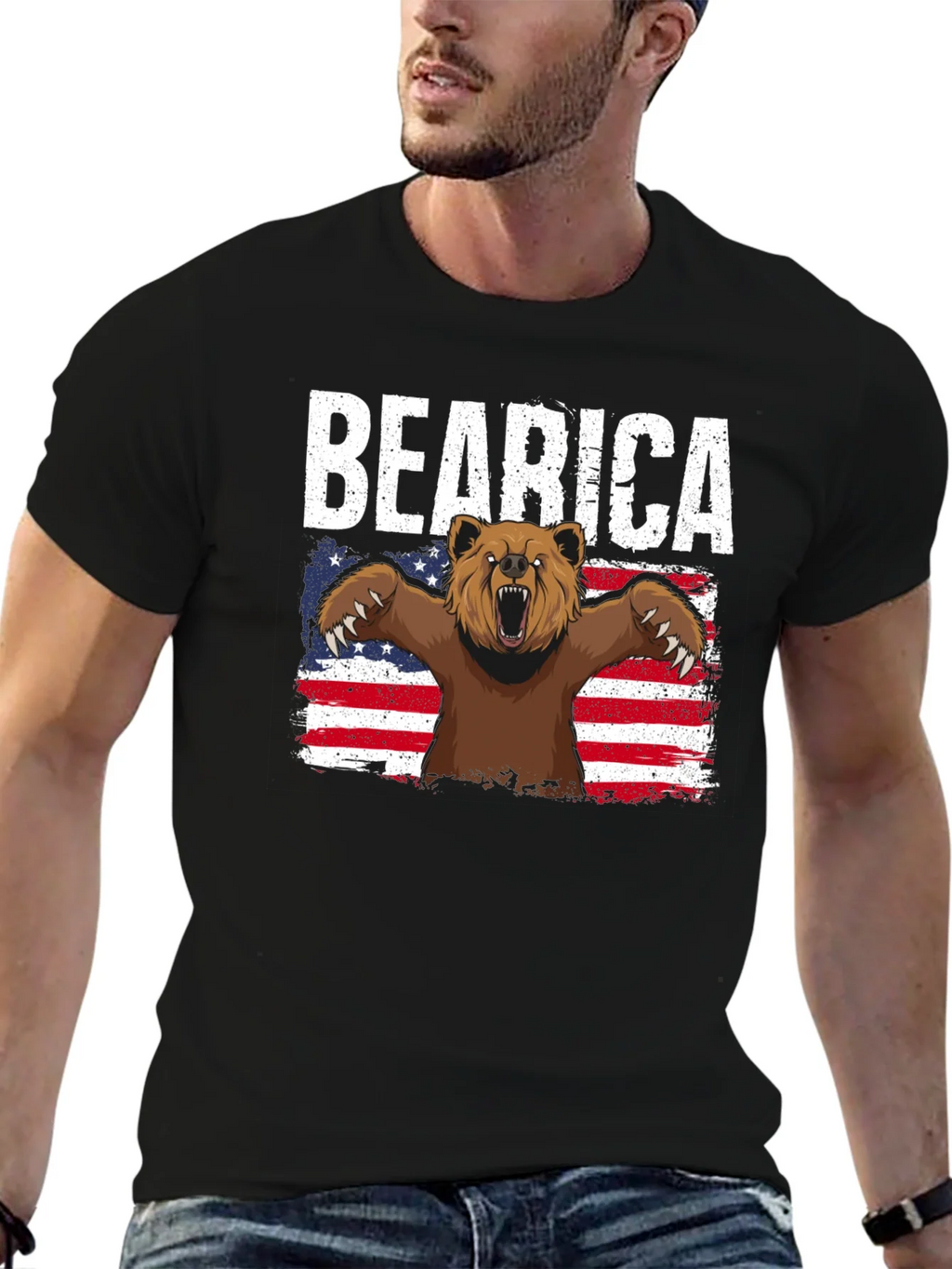 Bearica T-Shirt - Patriotic Bear Design