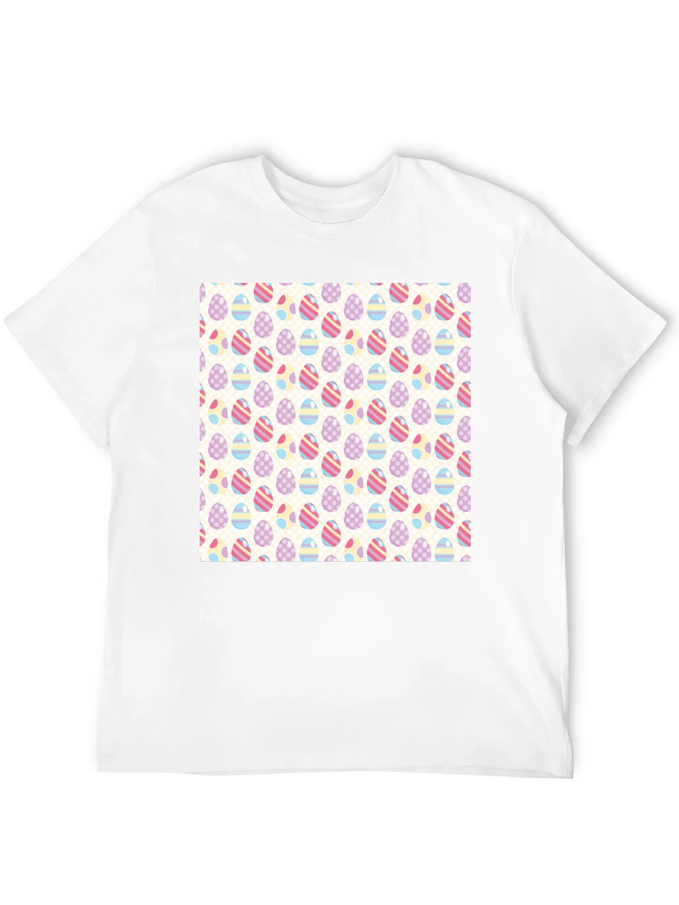 Easter Egg Pattern Graphic Tee - Stylish & Festive