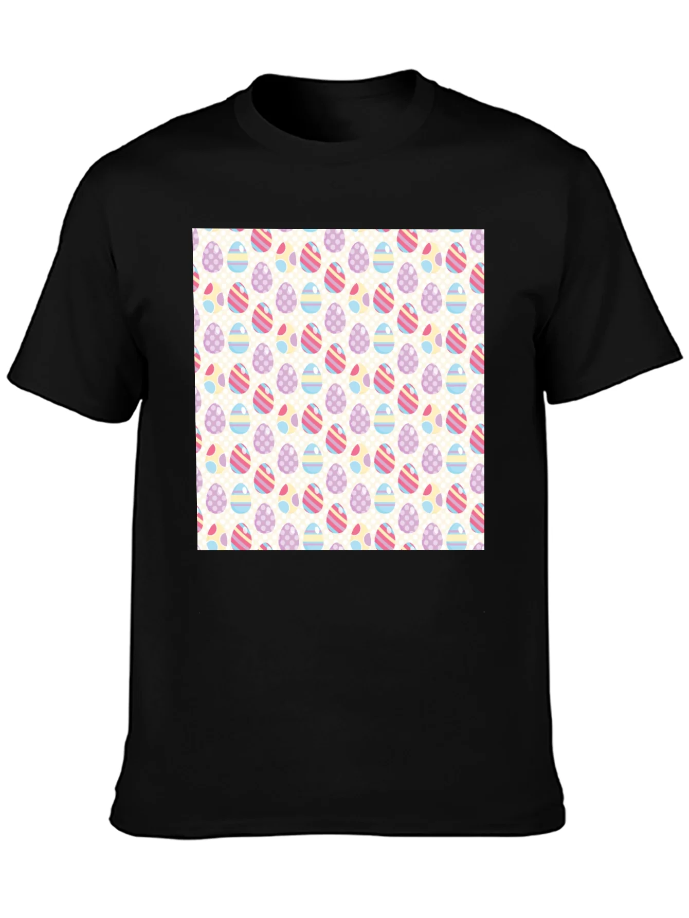 Easter Egg Pattern Graphic Tee - Stylish & Festive