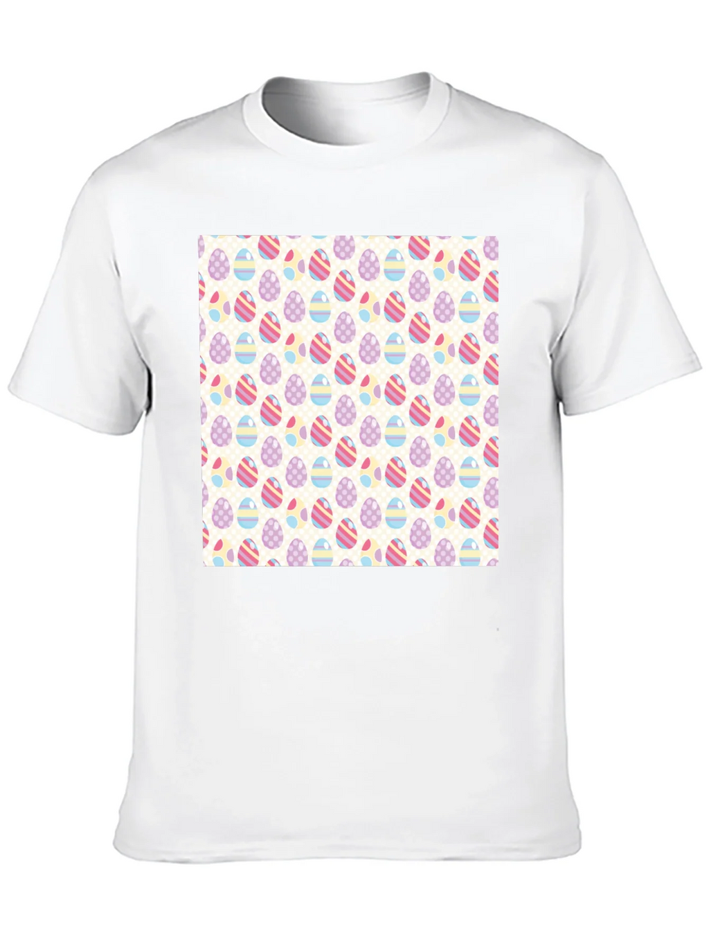 Easter Egg Pattern Graphic Tee - Stylish & Festive