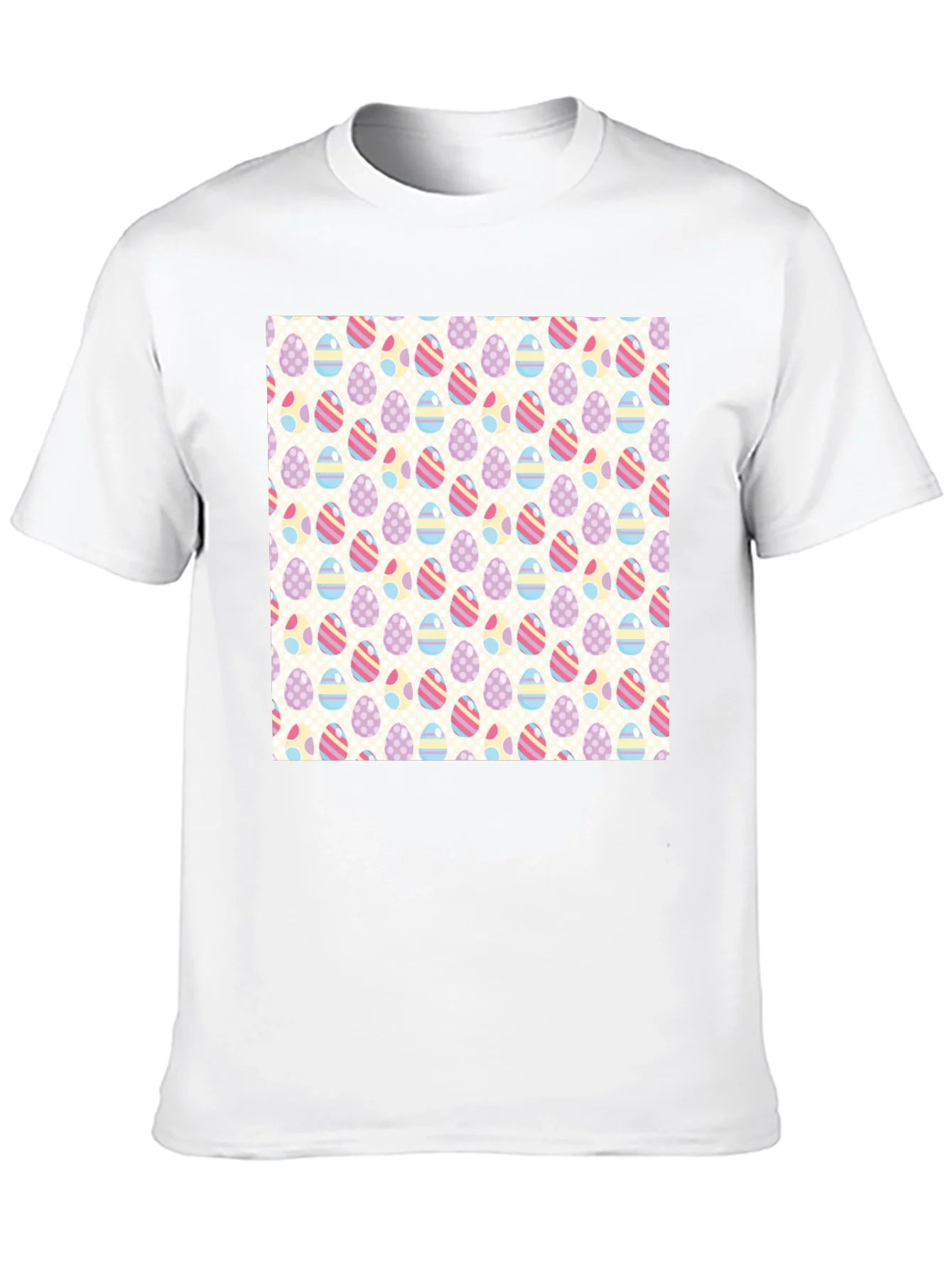 Easter Egg Pattern Graphic Tee - Stylish & Festive