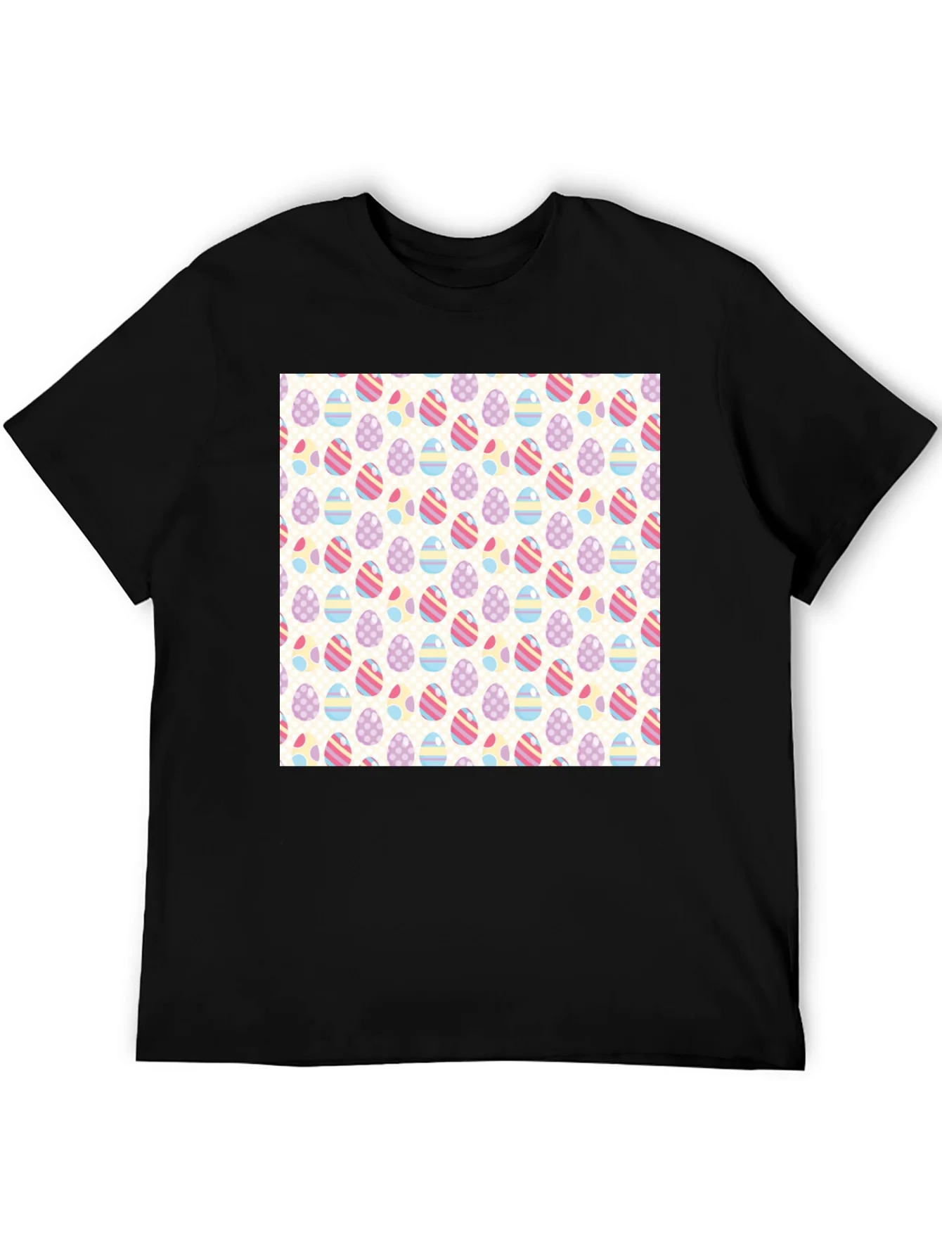 Easter Egg Pattern Graphic Tee - Stylish & Festive