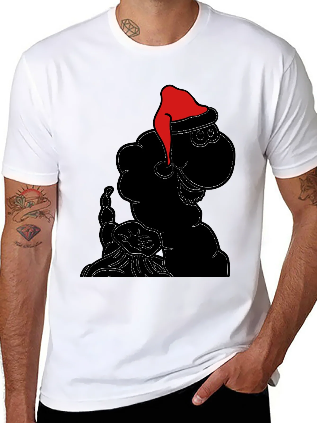 Festive Sheep Tee: Santa Hat Holiday Style