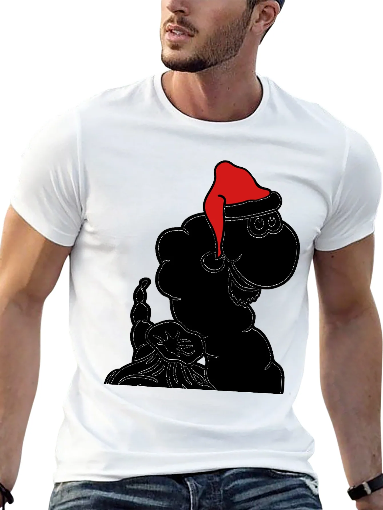 Festive Sheep Tee: Santa Hat Holiday Style