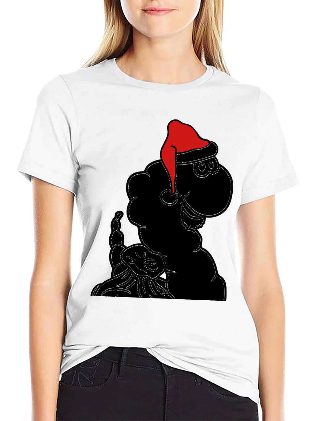 Festive Sheep Tee: Santa Hat Holiday Style