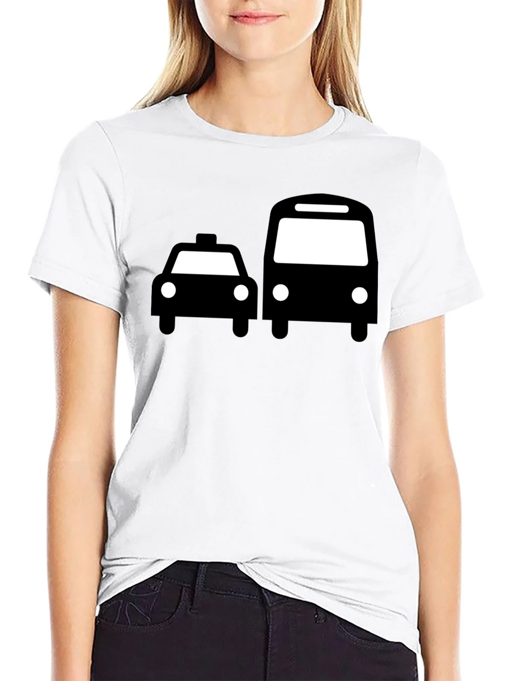 Taxi & Bus Graphic Black T-Shirt