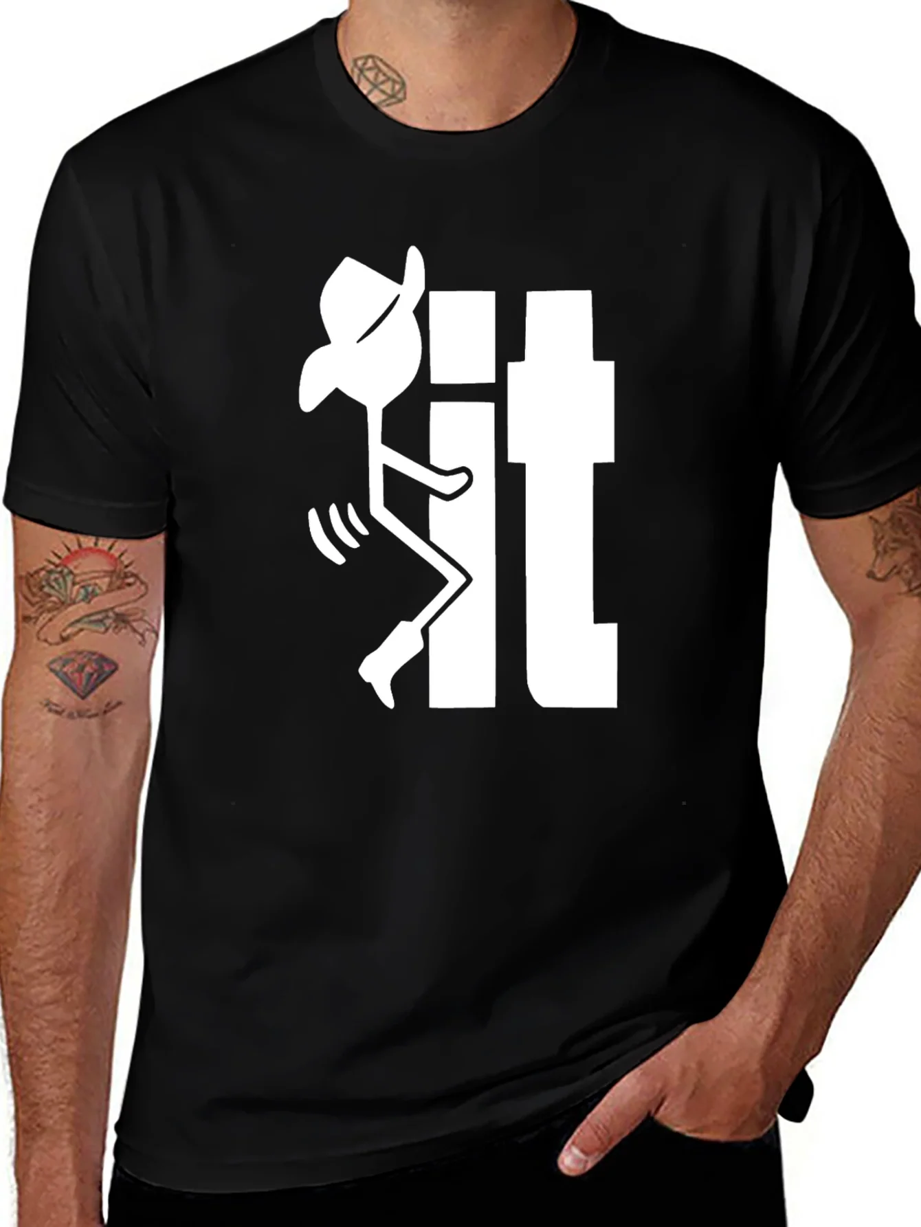 Funny Cowboy Stick Figure It T-Shirt