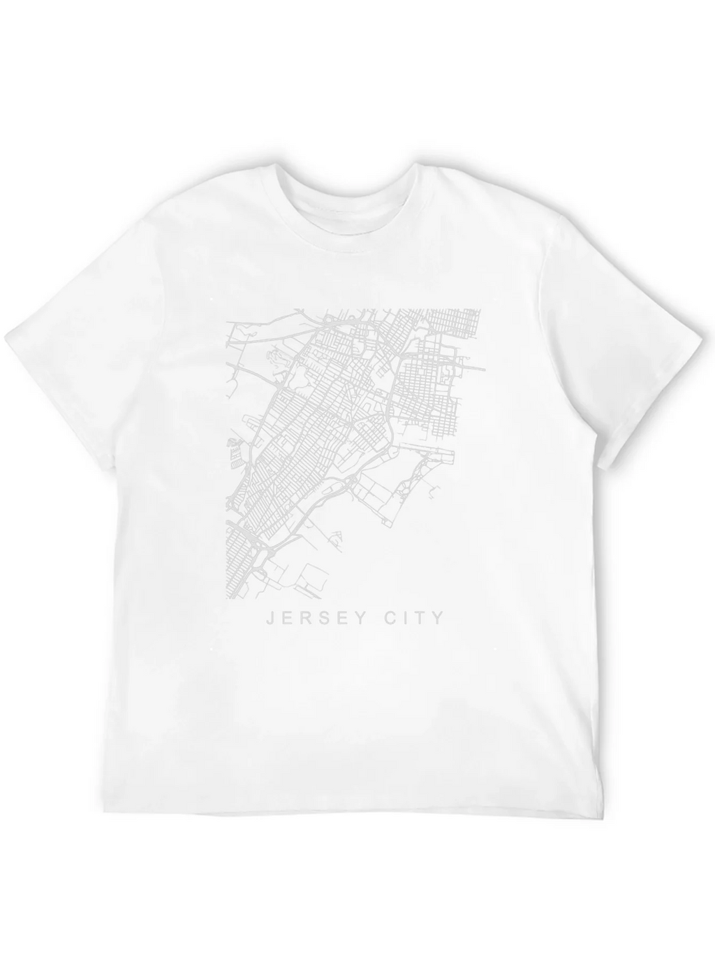 Jersey City Map Black T-Shirt