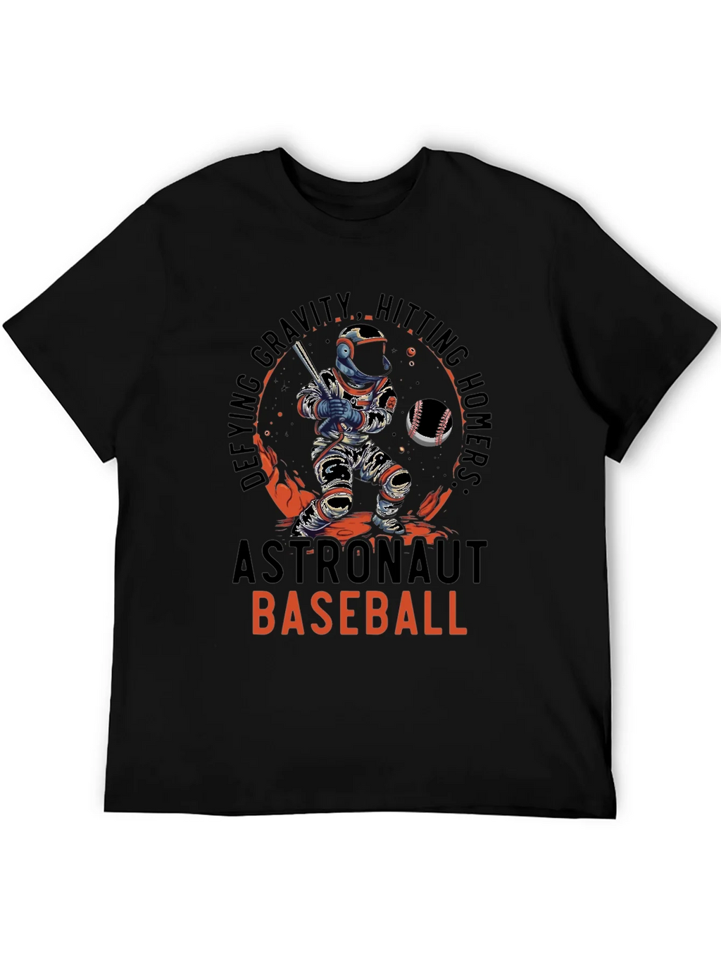 Astronaut Baseball T-Shirt - Defying Gravity Hitting Homers!