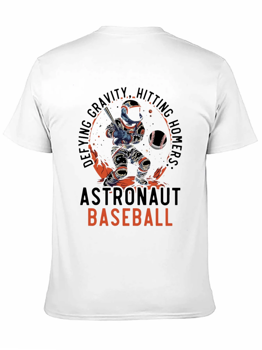 Astronaut Baseball T-Shirt - Defying Gravity Hitting Homers!