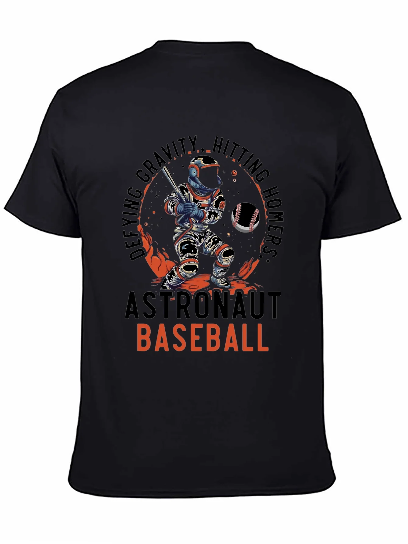 Astronaut Baseball T-Shirt - Defying Gravity Hitting Homers!