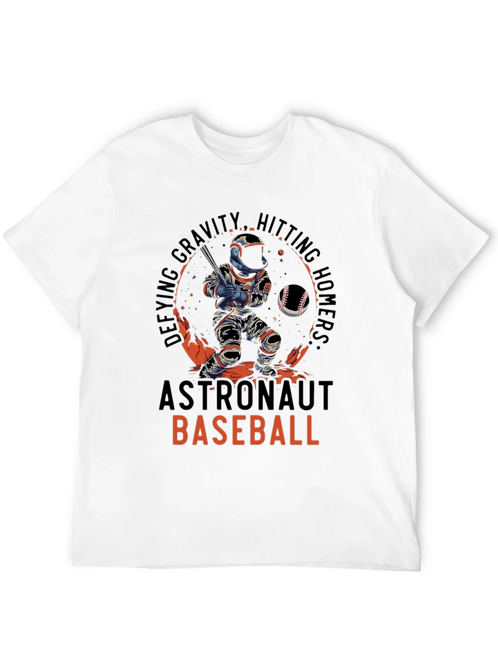 Astronaut Baseball T-Shirt - Defying Gravity Hitting Homers!