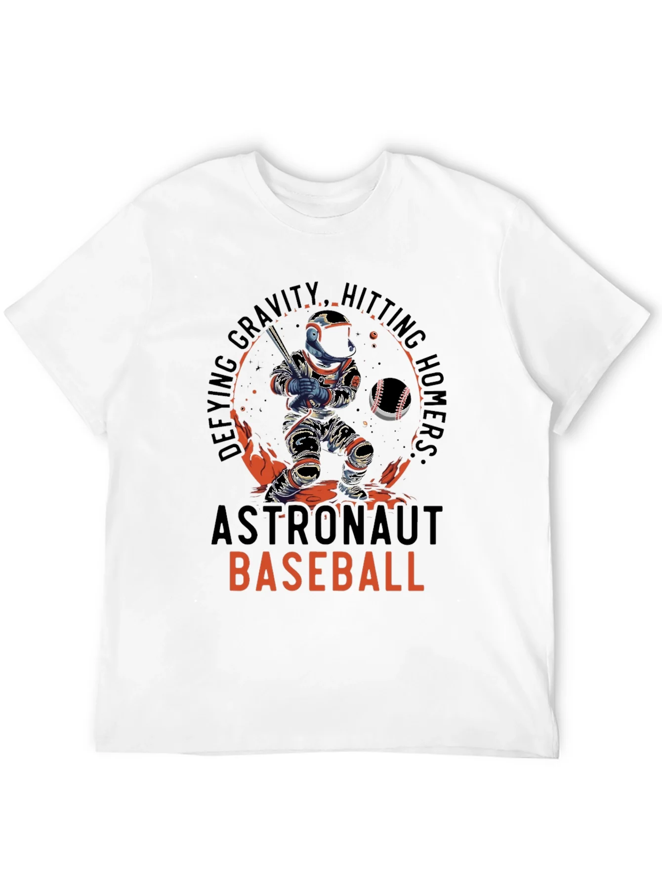 Astronaut Baseball T-Shirt - Defying Gravity Hitting Homers!