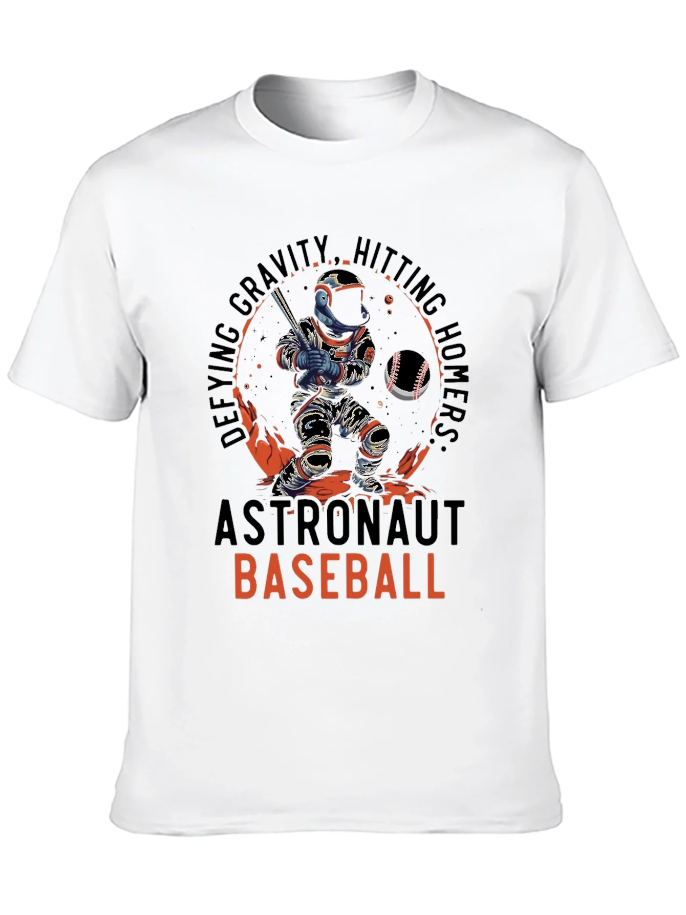 Astronaut Baseball T-Shirt - Defying Gravity Hitting Homers!
