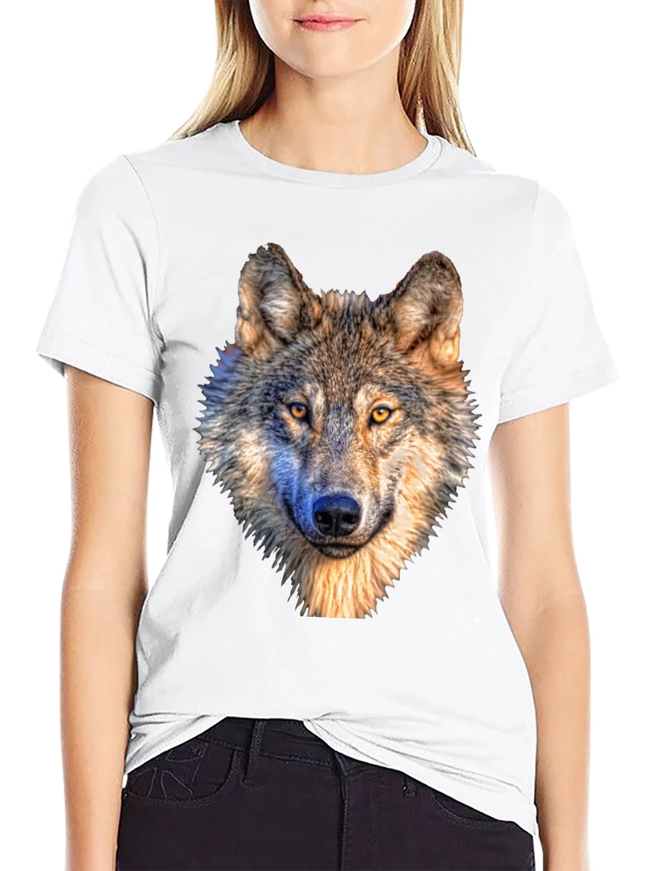 Wolf Graphic Tee - Mens Short Sleeve Animal Print Shirt