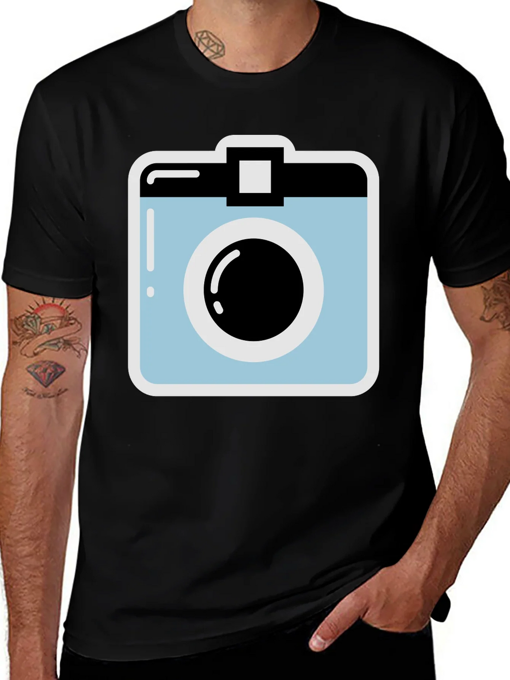 Retro Camera Graphic T-Shirt - Trendy Casual Tee