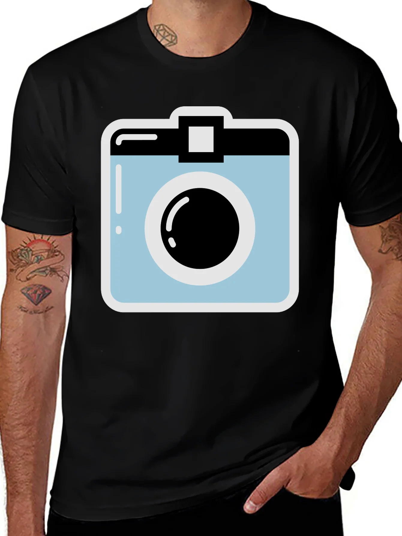 Retro Camera Graphic T-Shirt - Trendy Casual Tee