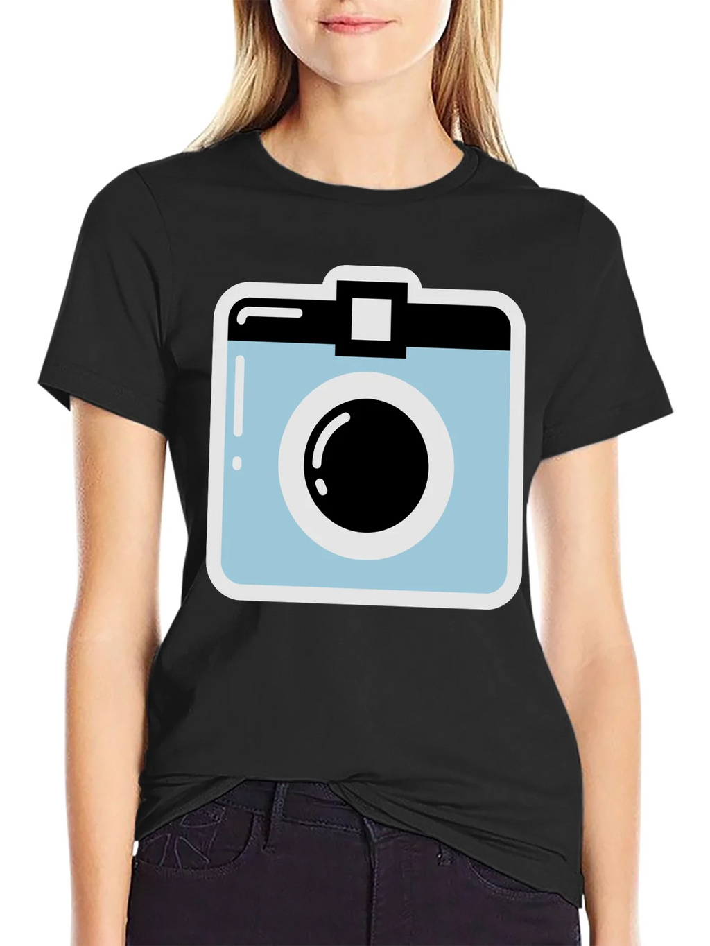Retro Camera Graphic T-Shirt - Trendy Casual Tee