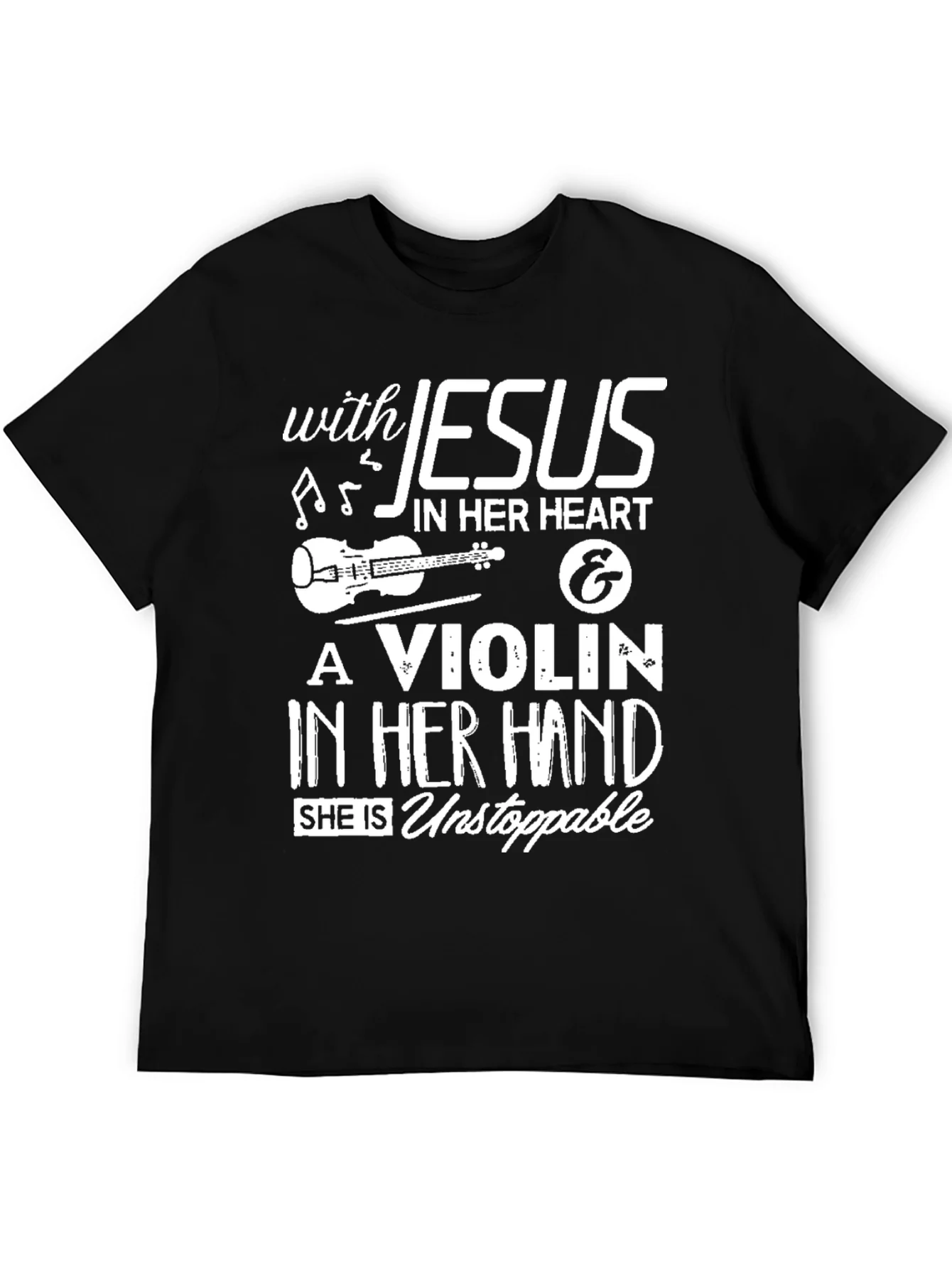 Jesus & Violin T-Shirt: Unstoppable Faith & Music!