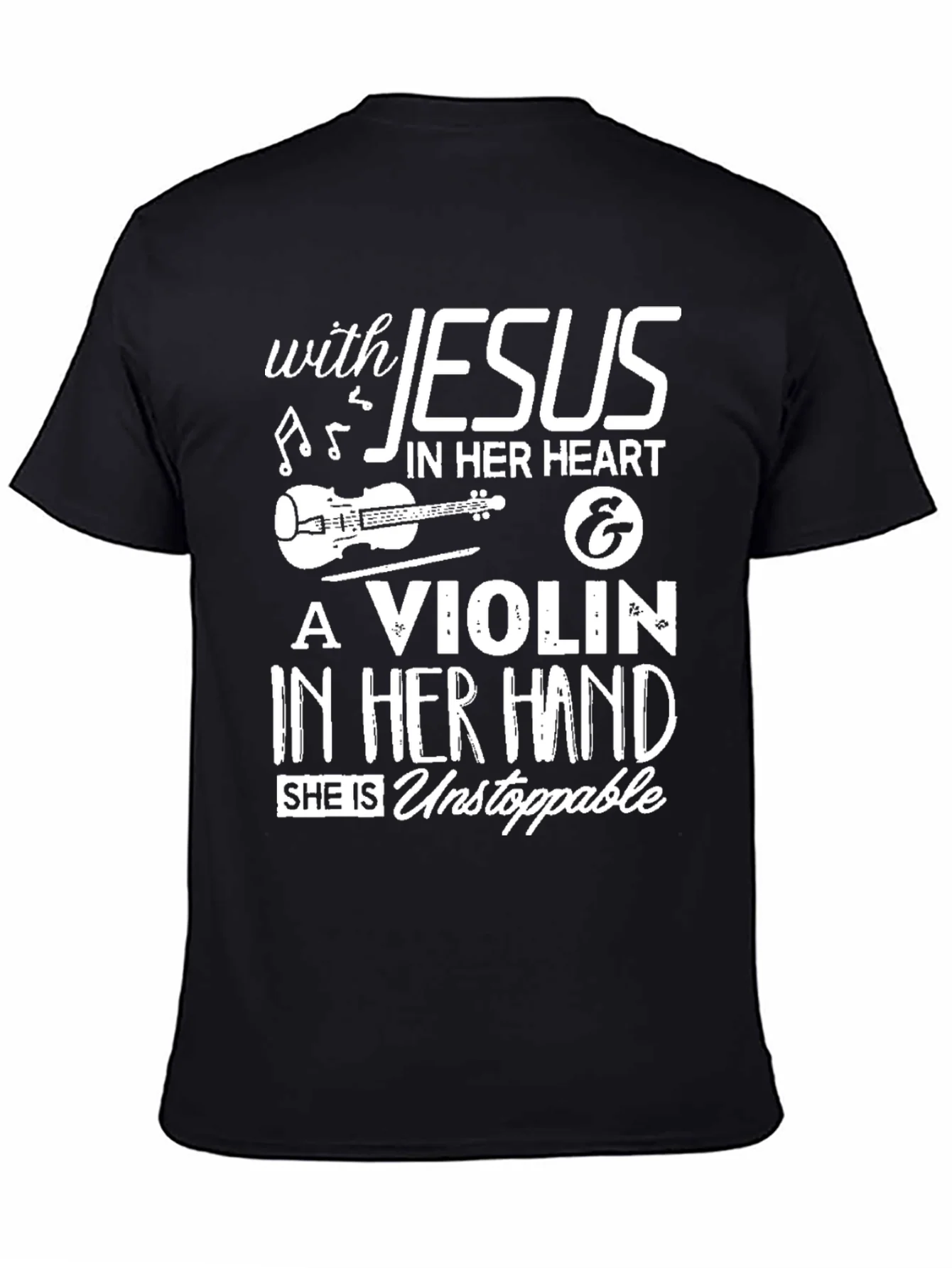 Jesus & Violin T-Shirt: Unstoppable Faith & Music!