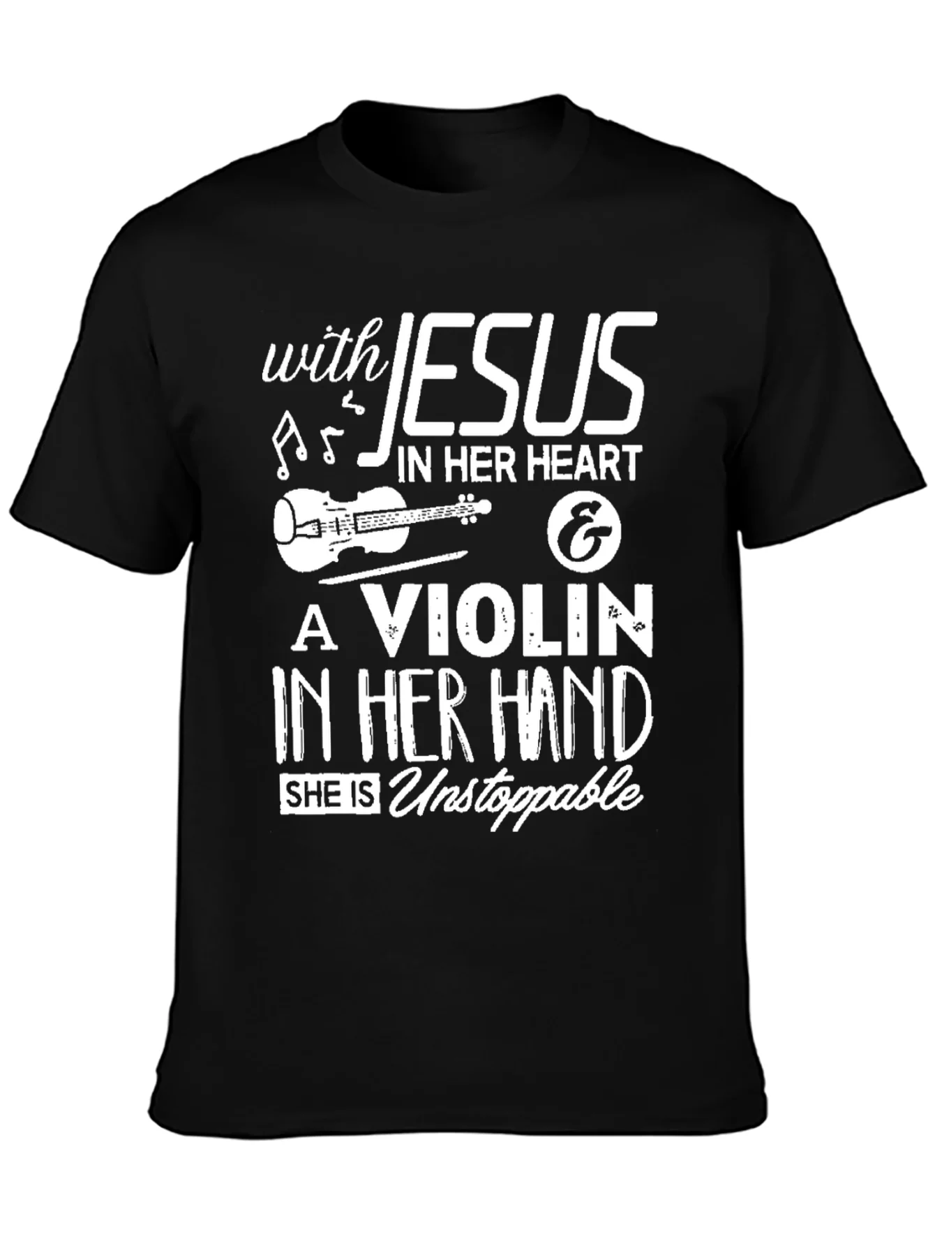 Jesus & Violin T-Shirt: Unstoppable Faith & Music!