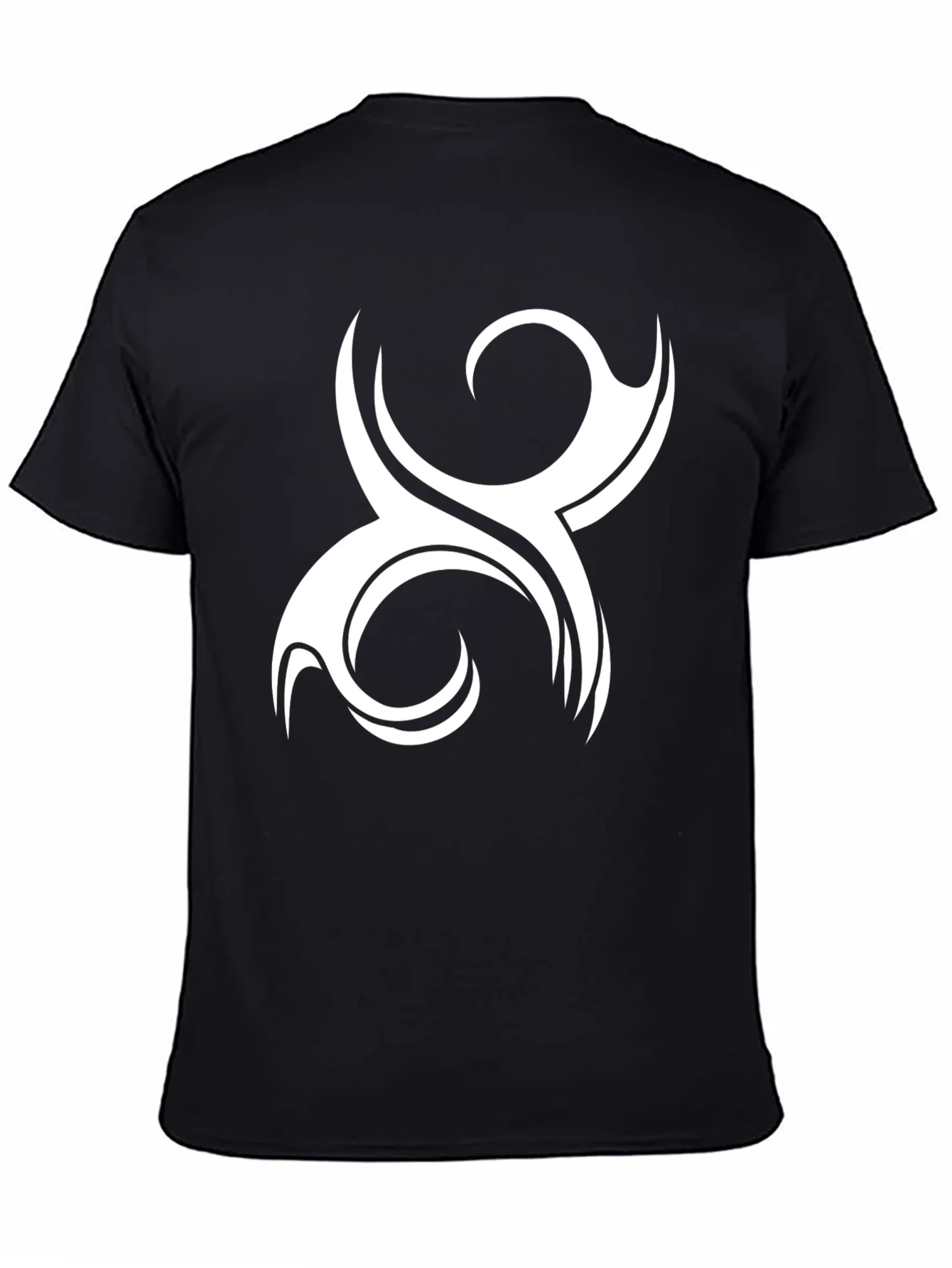 Tribal Swirl Graphic Tee - Black Cotton Comfort