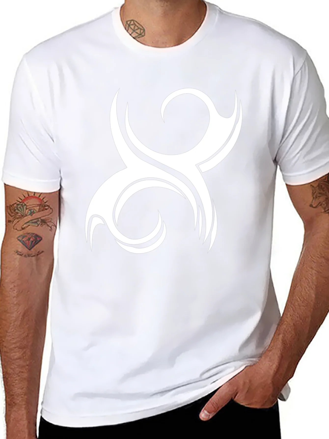 Tribal Swirl Graphic Tee - Black Cotton Comfort