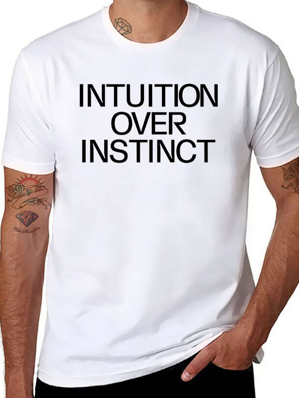 Intuition Over Instinct Graphic Tee - Black