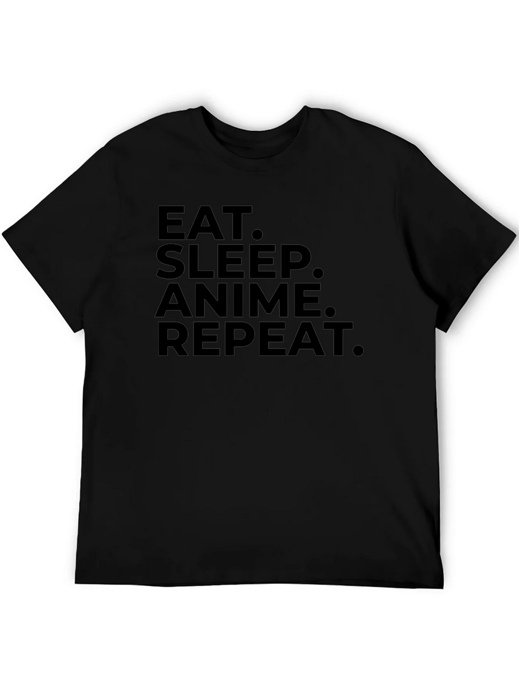 Eat Sleep Anime Repeat Black Graphic Tee