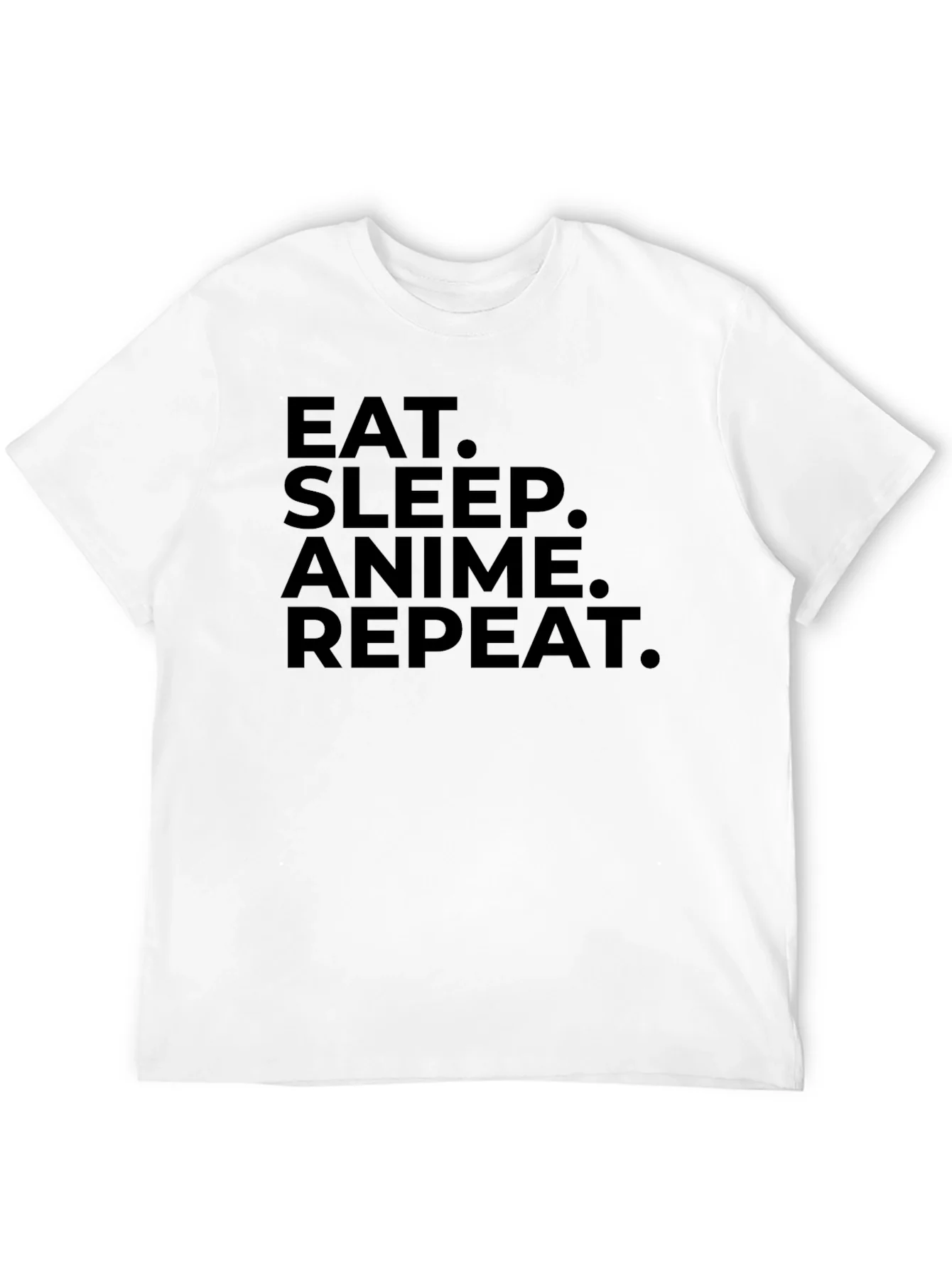 Eat Sleep Anime Repeat Black Graphic Tee