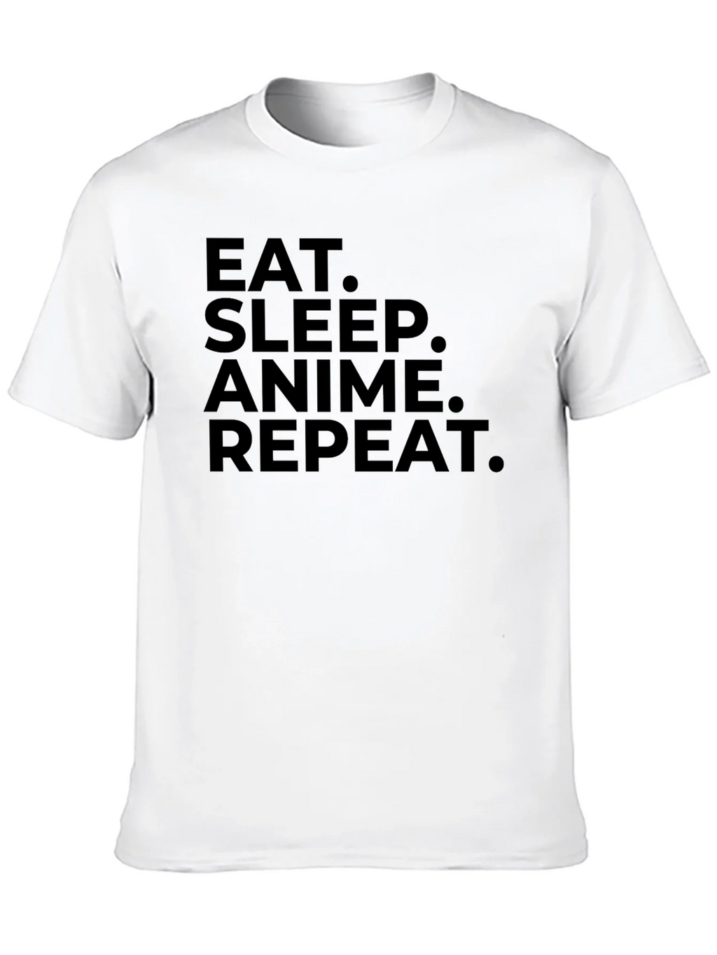 Eat Sleep Anime Repeat Black Graphic Tee