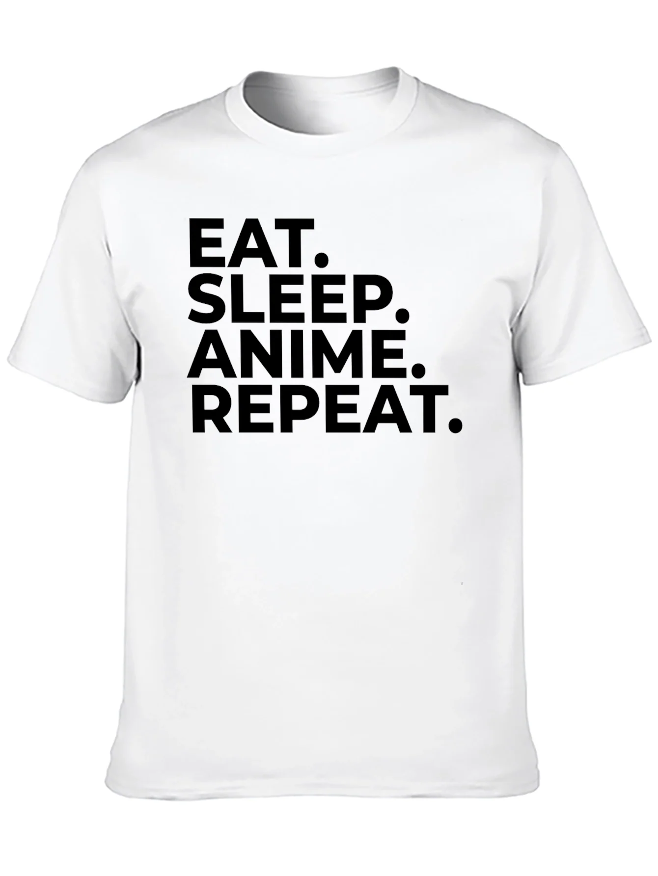 Eat Sleep Anime Repeat Black Graphic Tee