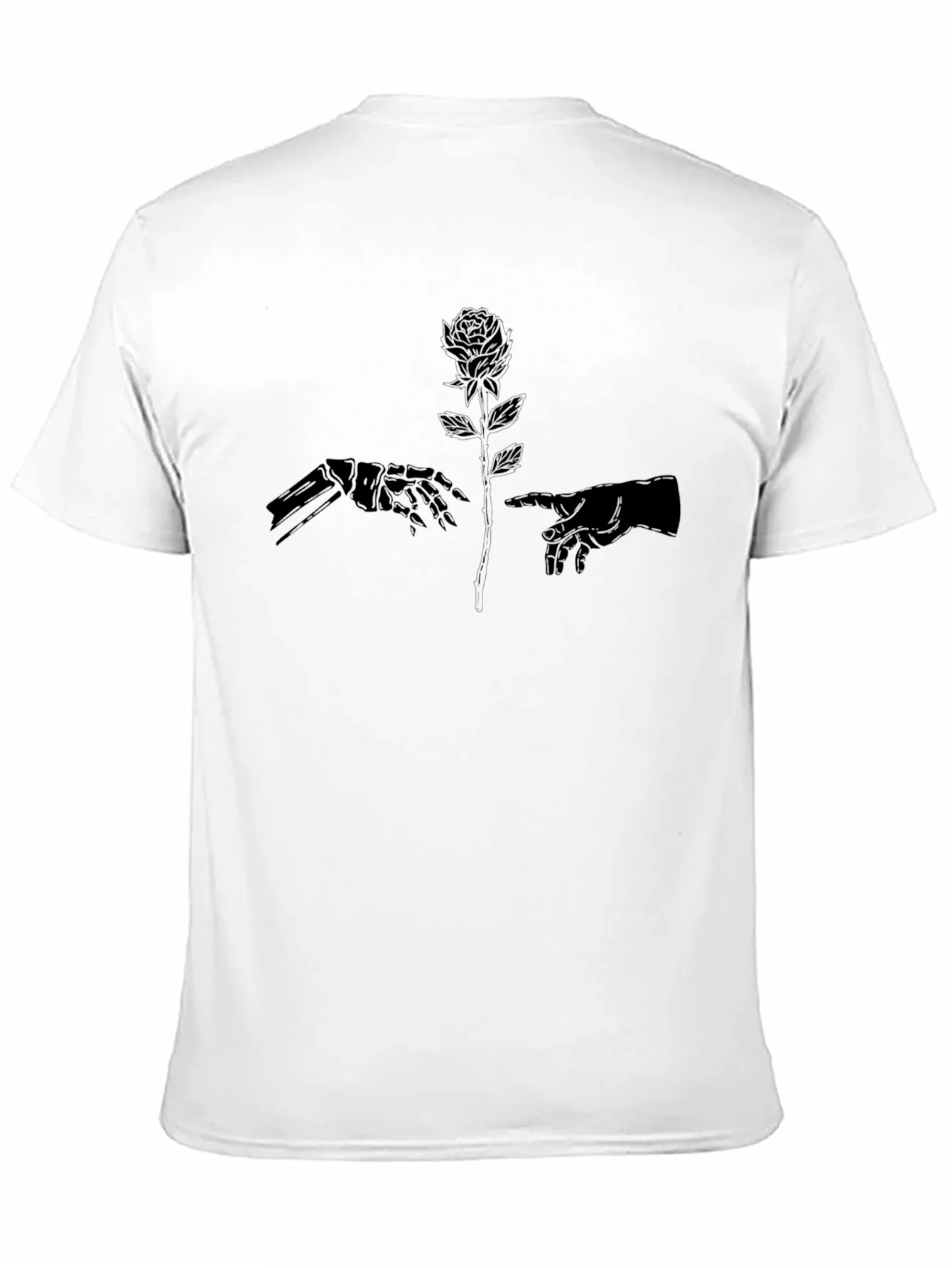 Skeleton Hand Rose Black T-Shirt