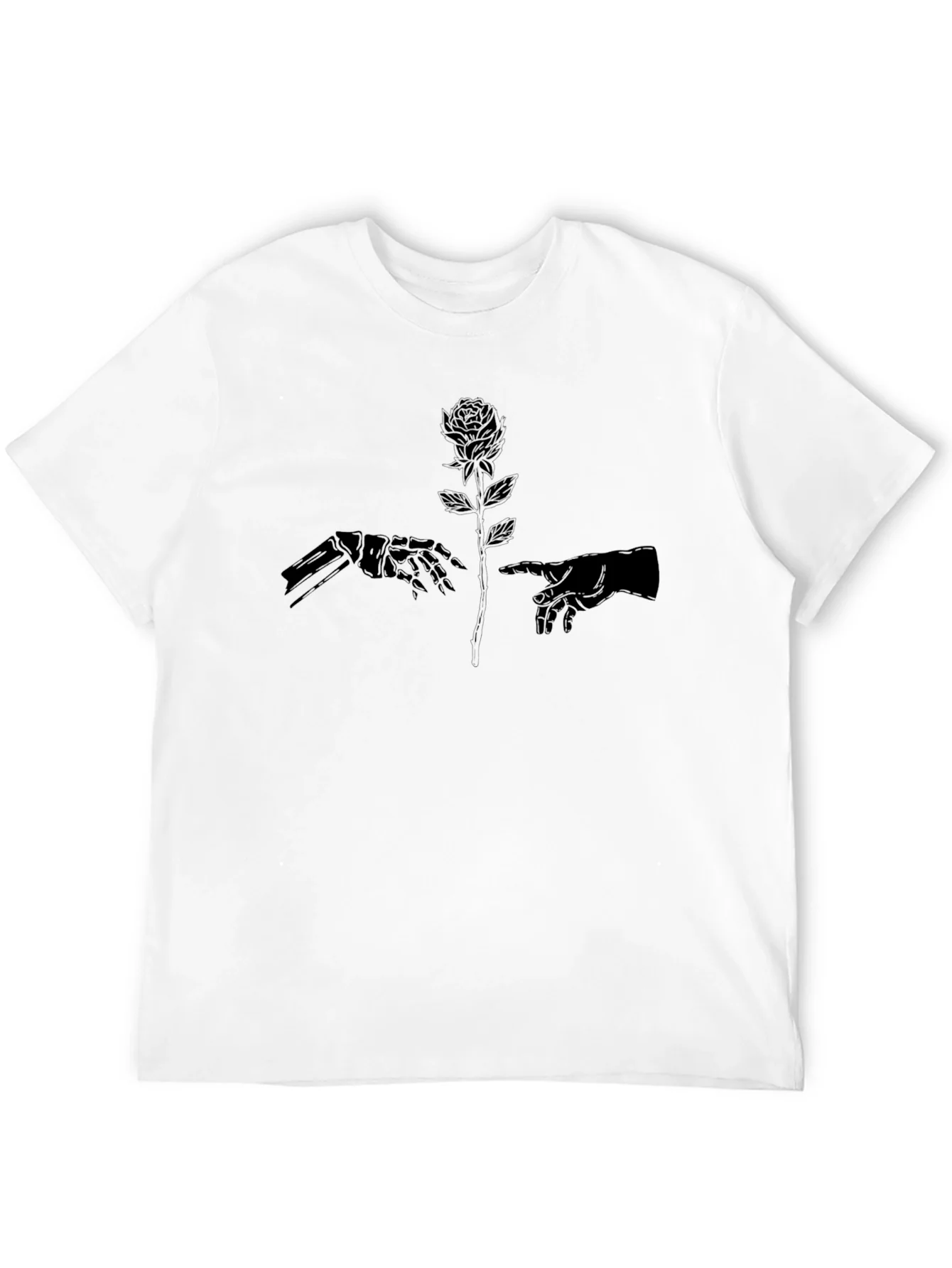 Skeleton Hand Rose Black T-Shirt