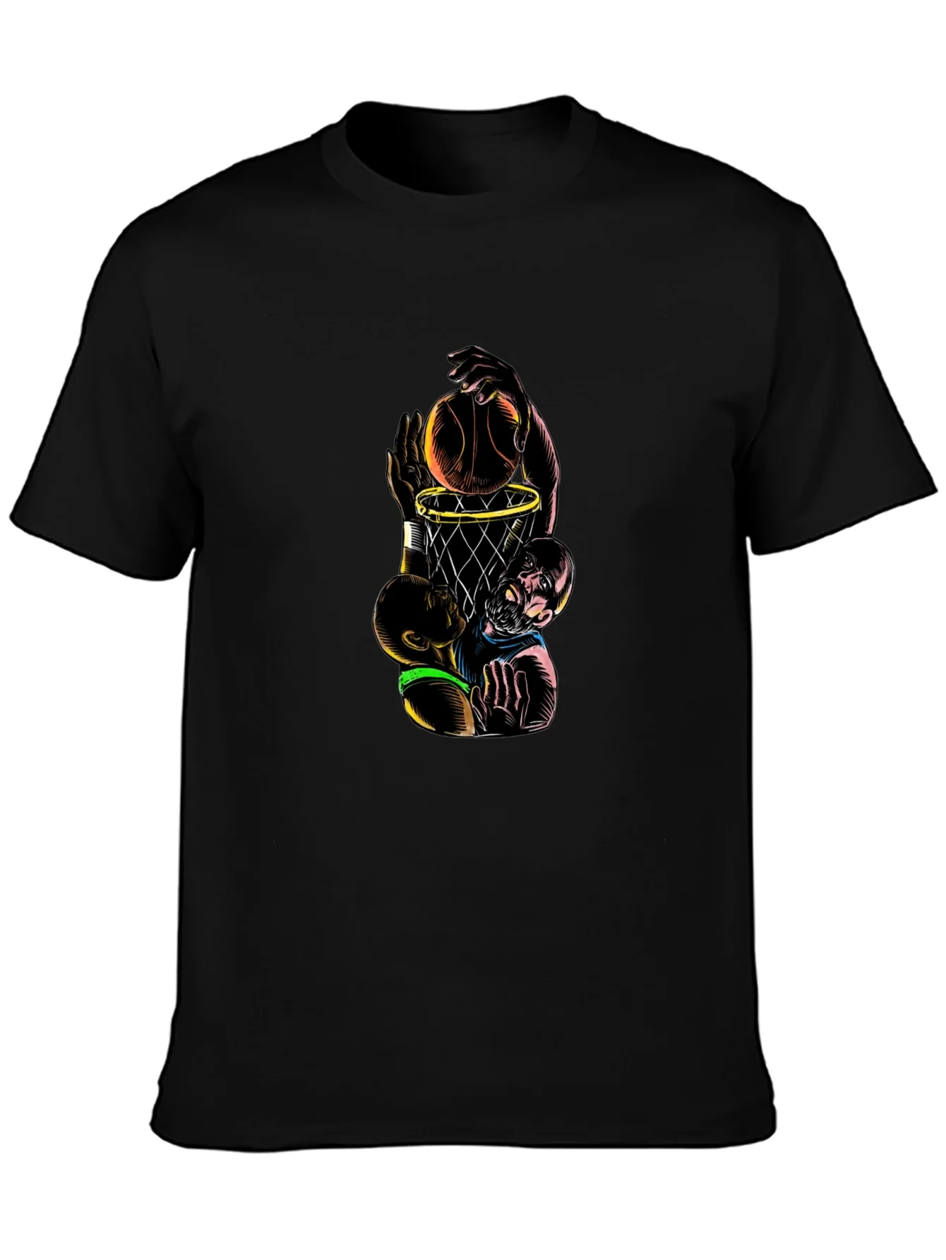 Basketball Graphic Print Mens Black T-Shirt