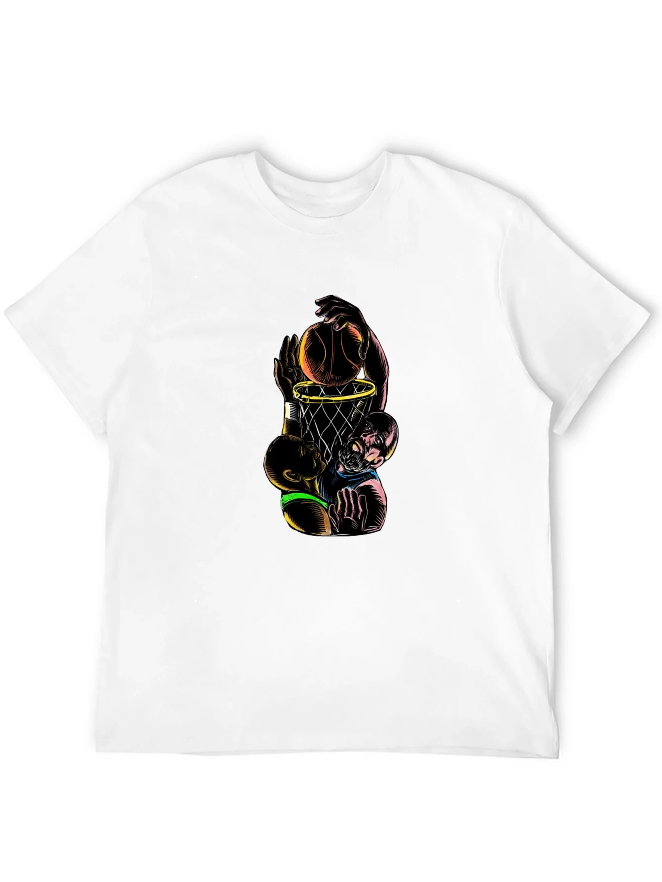 Basketball Graphic Print Mens Black T-Shirt