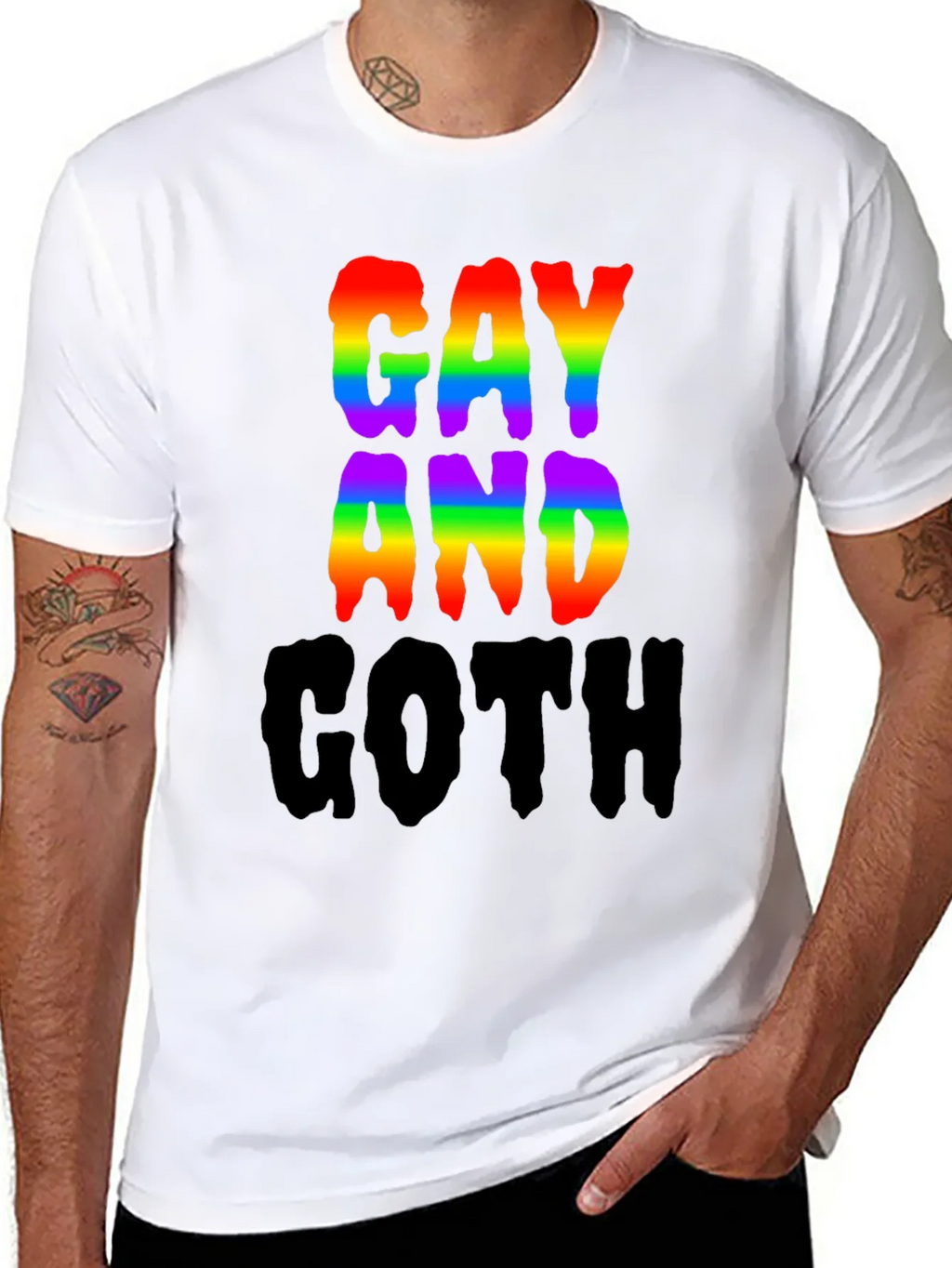 Gay and Goth Rainbow T-Shirt