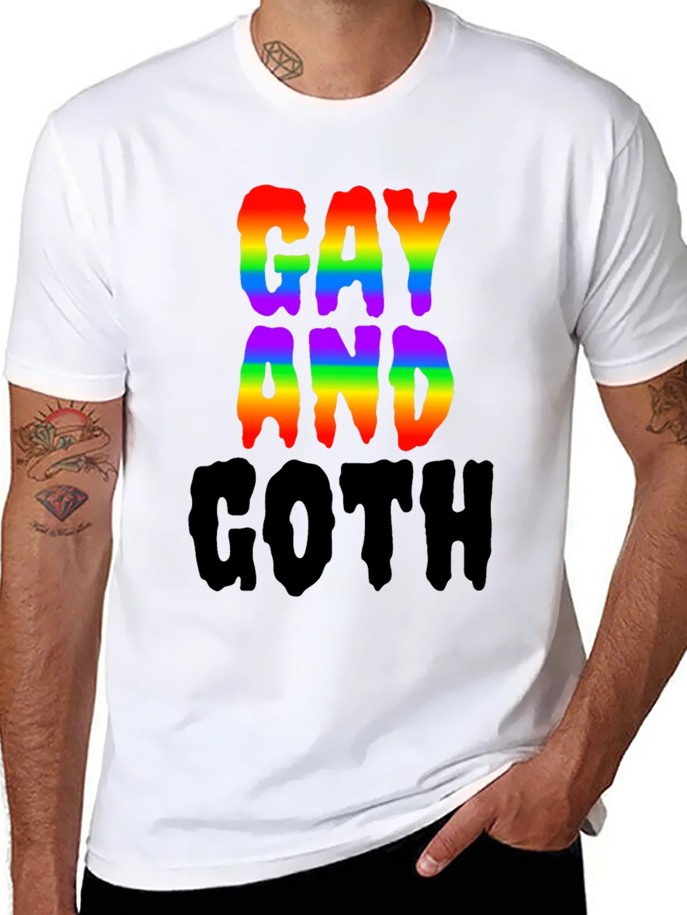Gay and Goth Rainbow T-Shirt